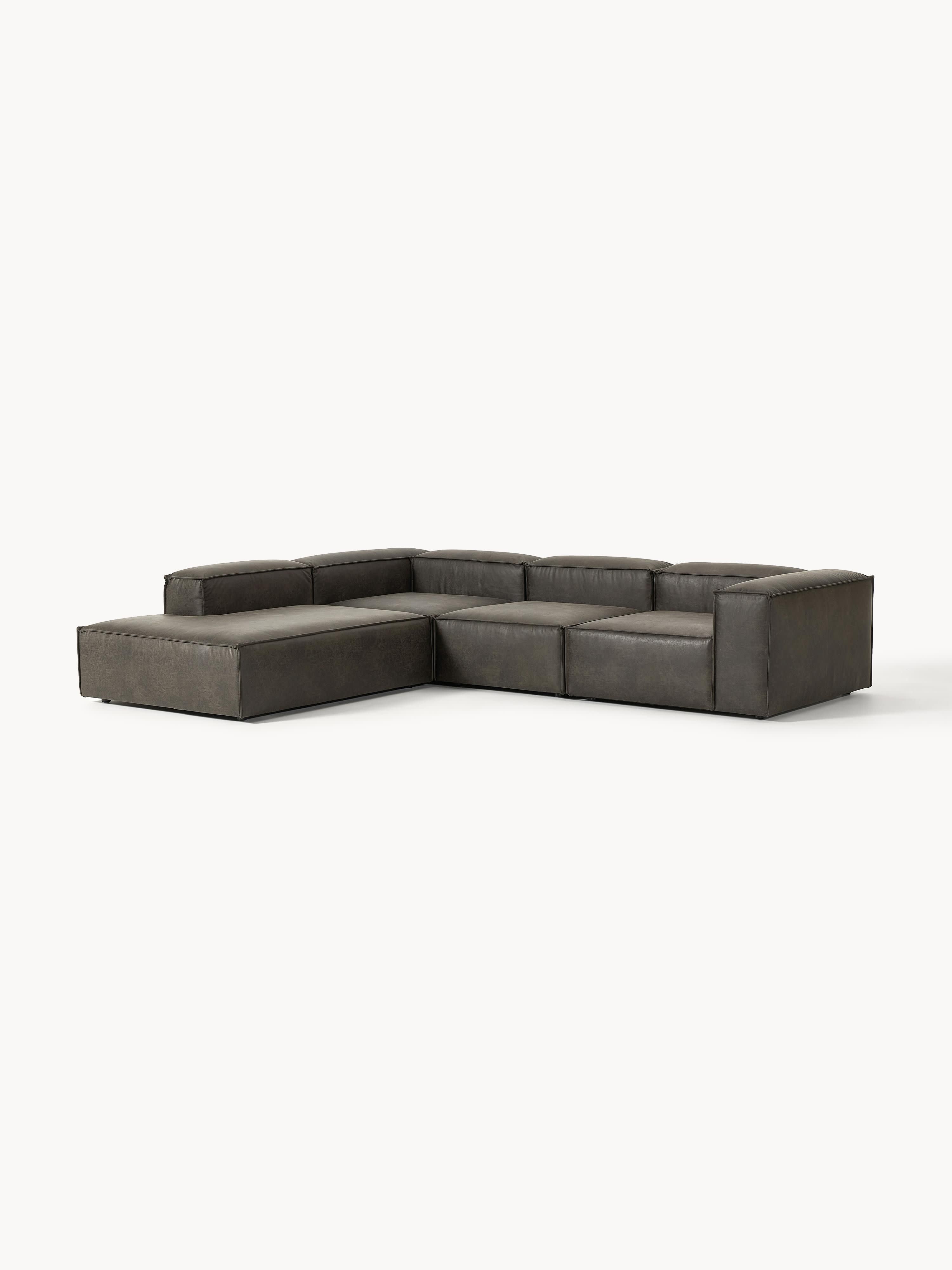 Lennon Modular Leather Corner Sofa (4-seater)