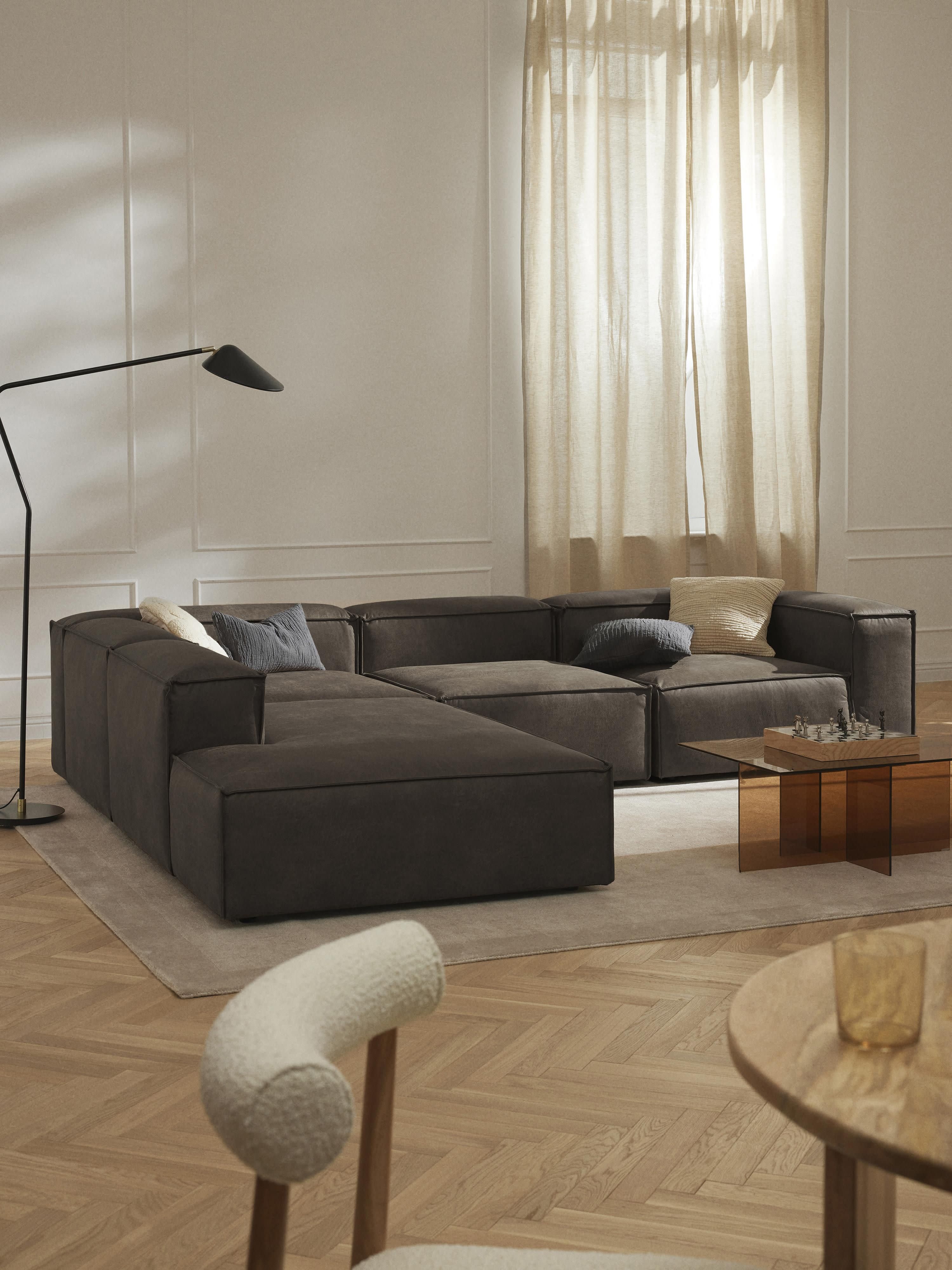 Lennon Modular Leather Corner Sofa (4-seater)