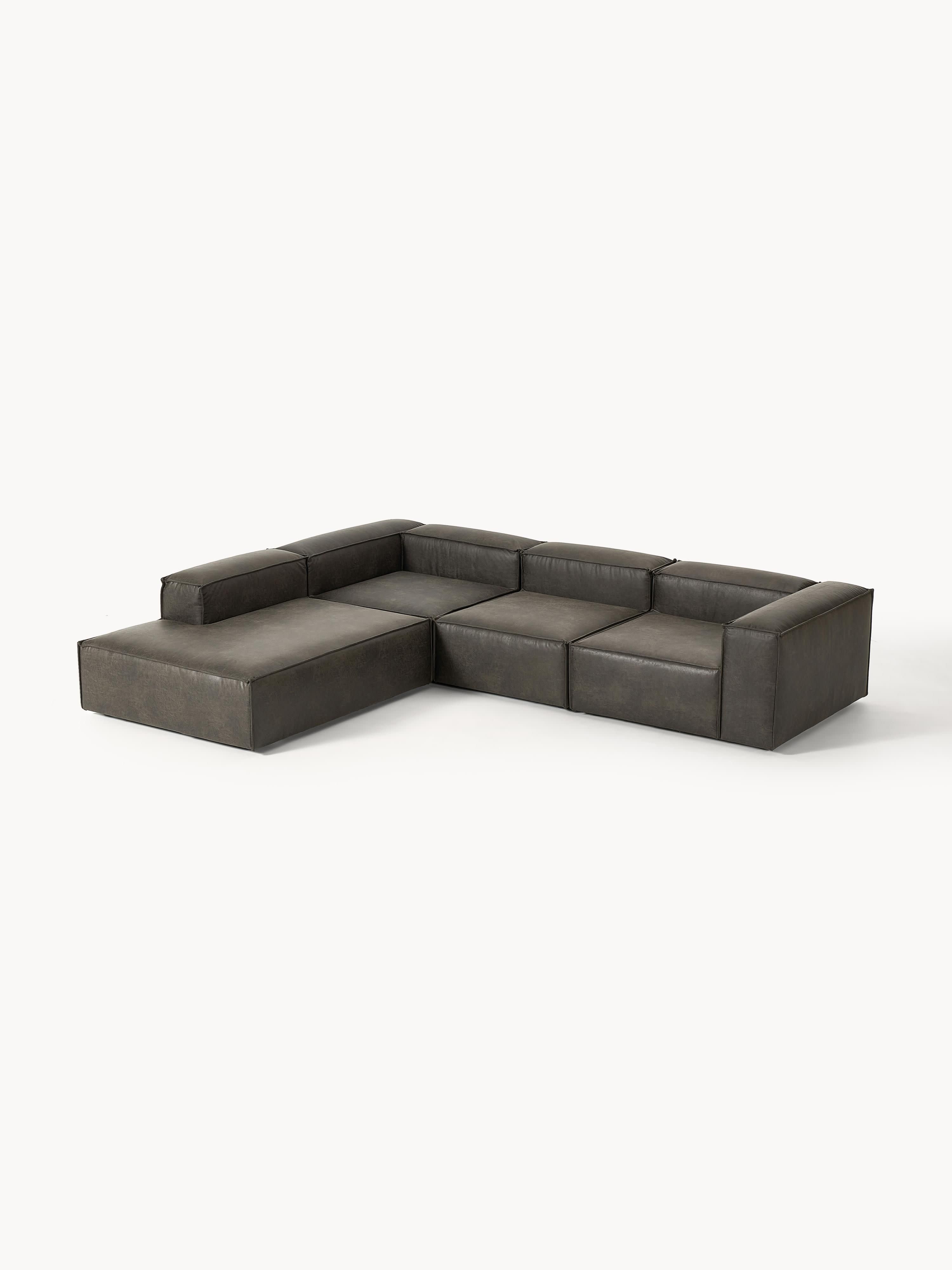 Lennon Modular Leather Corner Sofa (4-seater)
