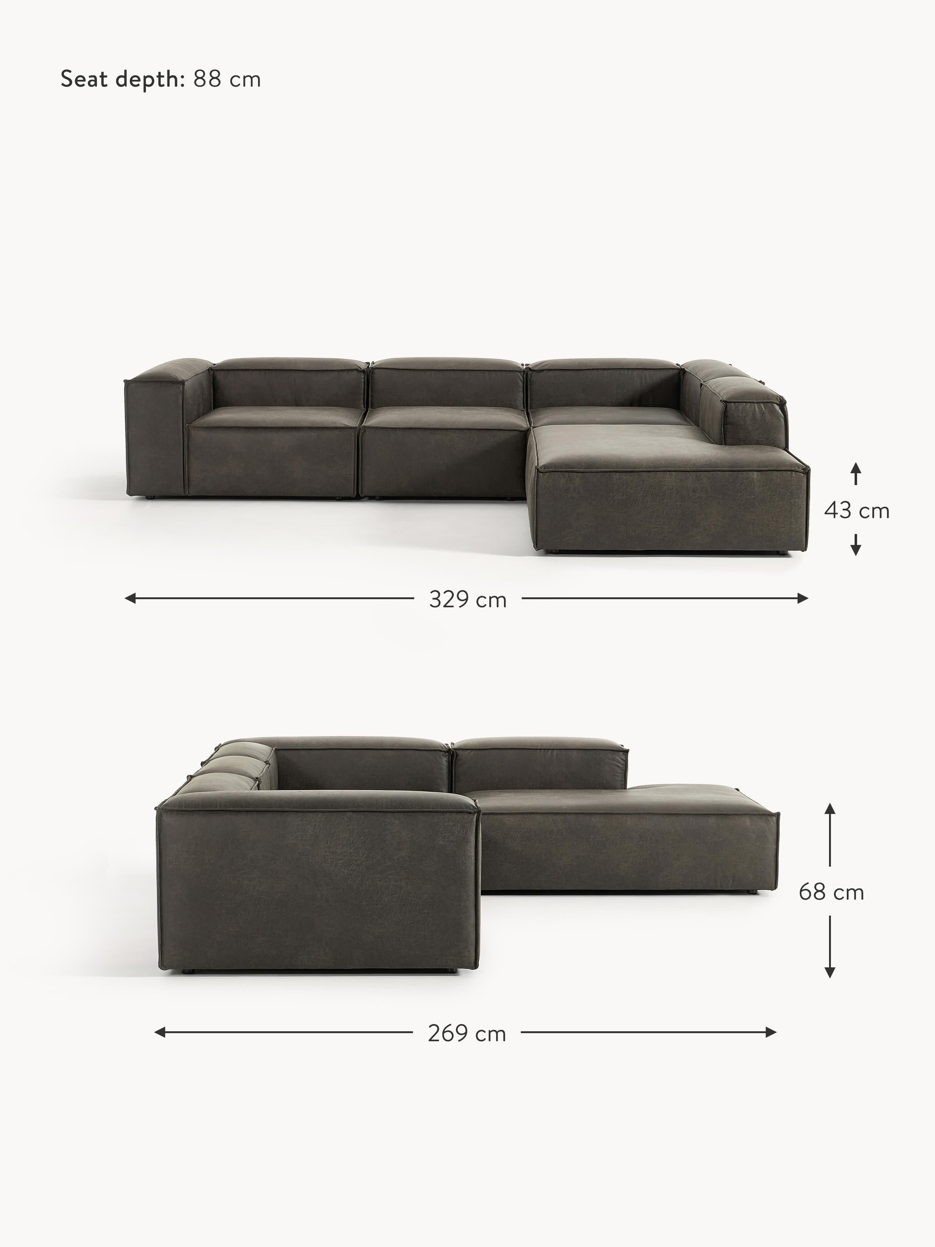 Lennon Modular Leather Corner Sofa (4-seater)