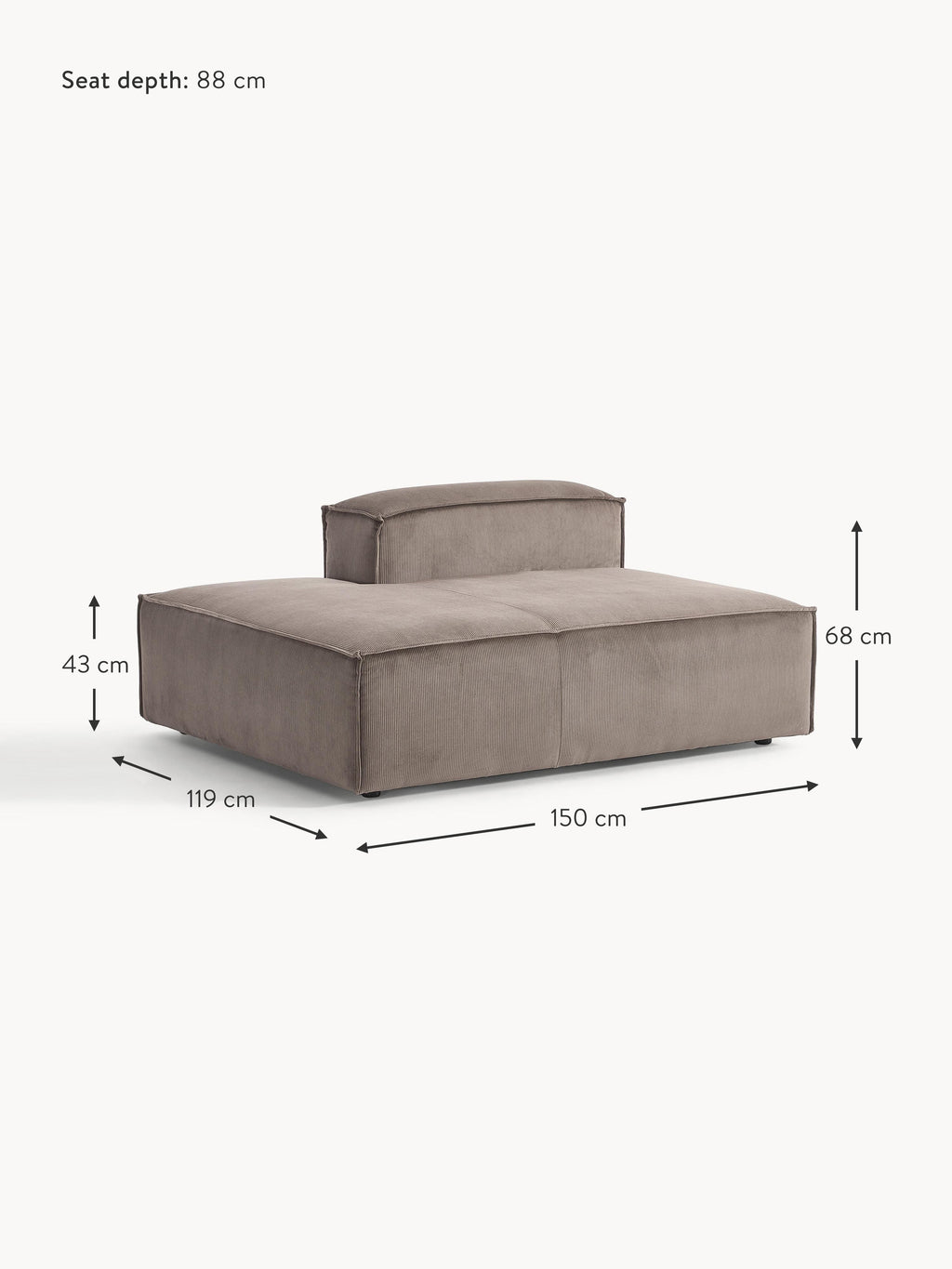 Lennon Corduroy Chaise Module