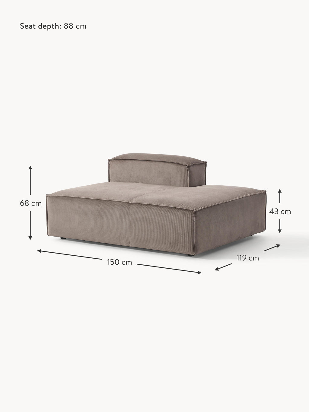 Lennon Corduroy Chaise Module