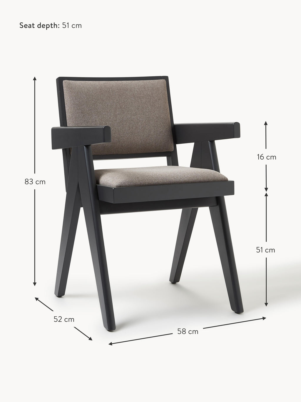 Sissi Upholstered Dining Chair with Armrests
