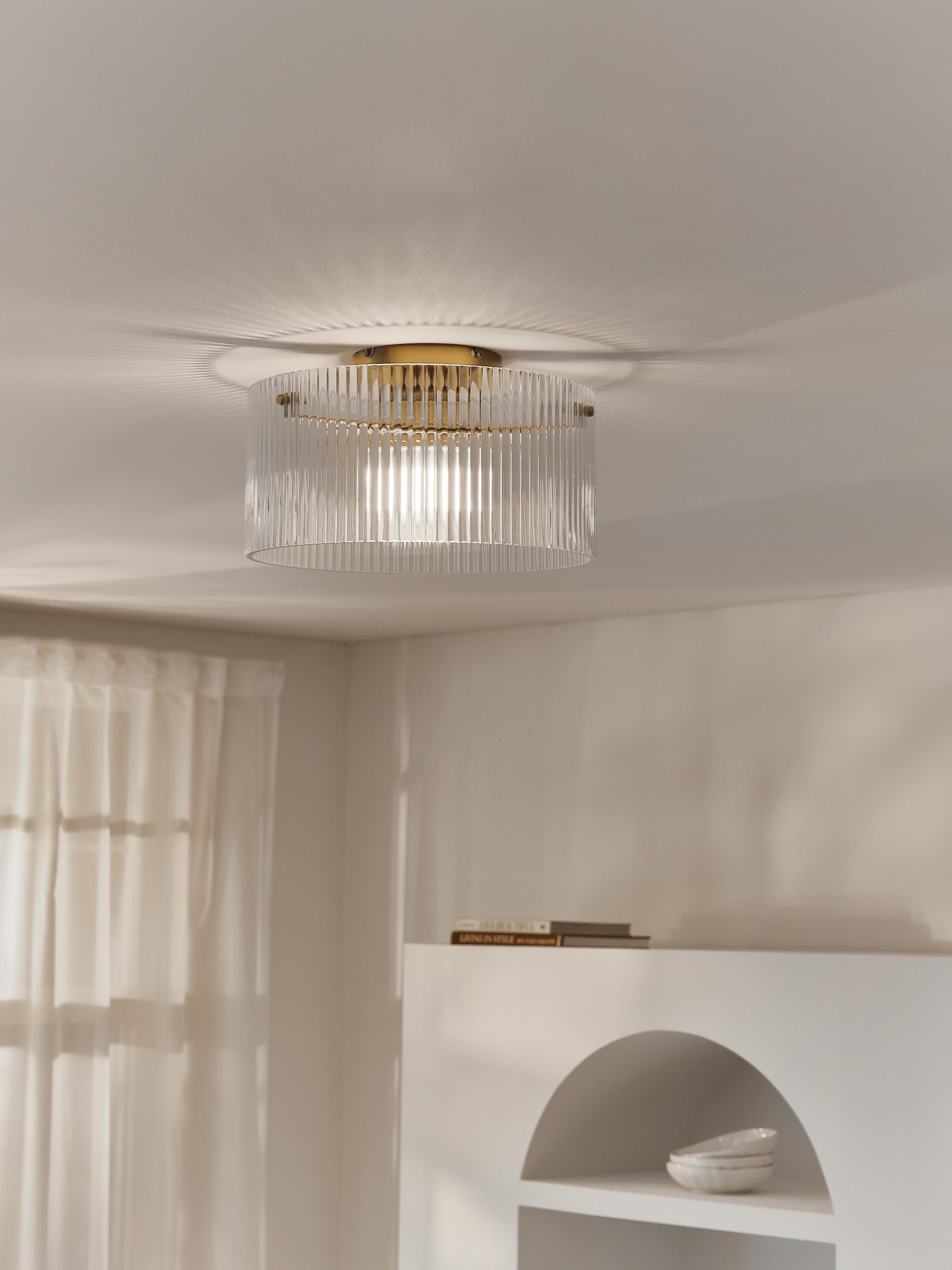 Emmi Ribbed Glass Ceiling Lamp