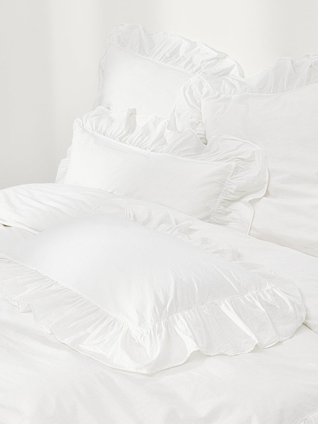 Gallery image 1 - Washed Cotton Percale Duvet Cover Louane with Ruffles