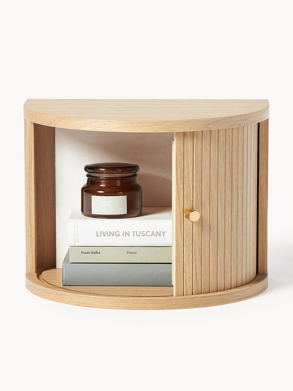 Calary Wall-Mounted Bedside Table with Fluted Front