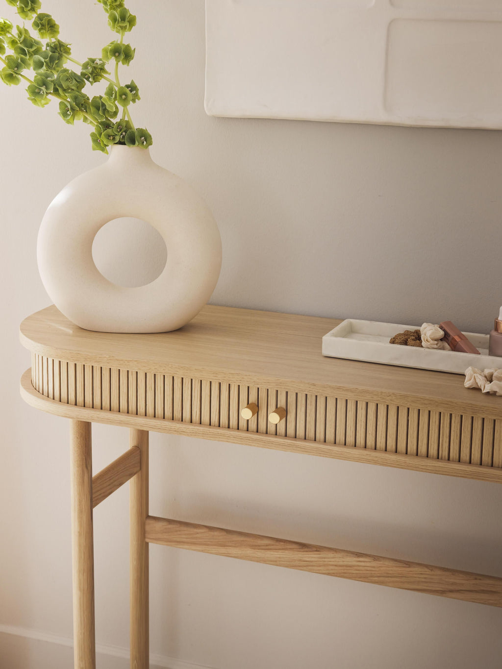Calary Console Table with Fluted Front