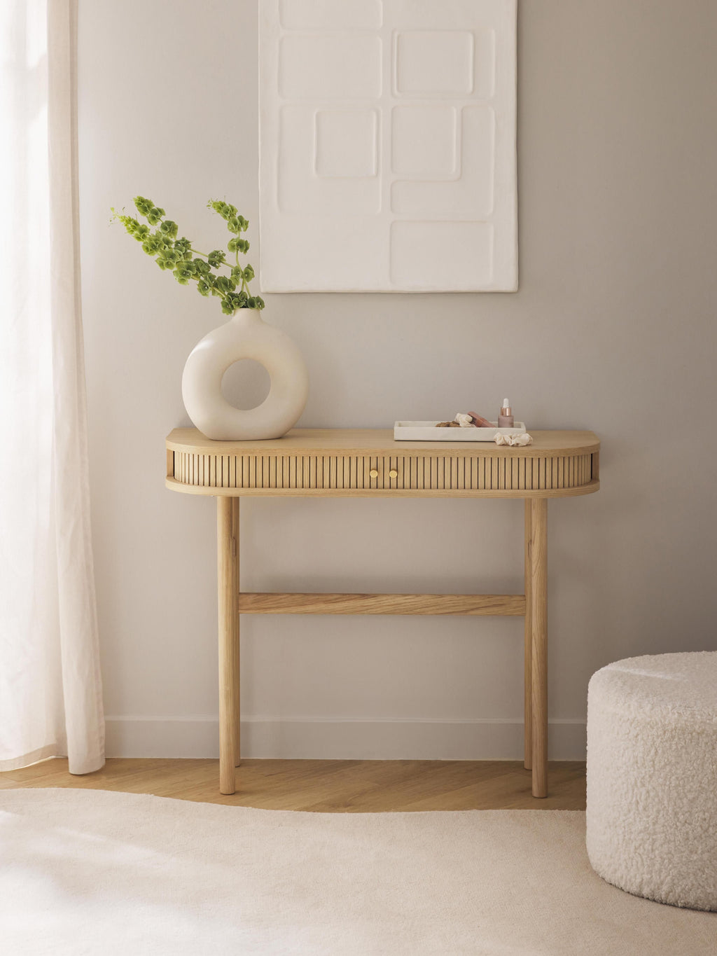 Calary Console Table with Fluted Front
