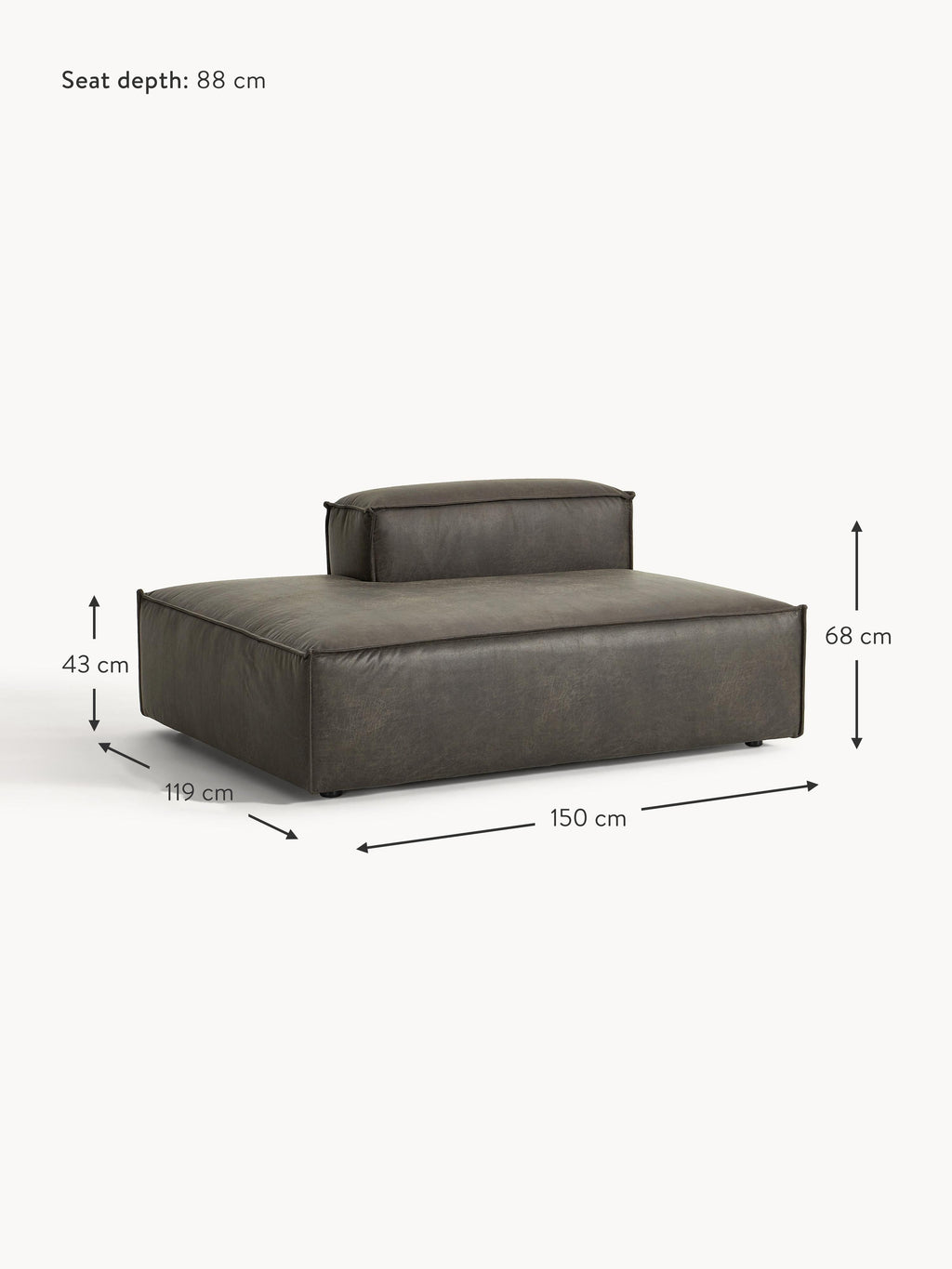 Lennon Leather Chaise Module