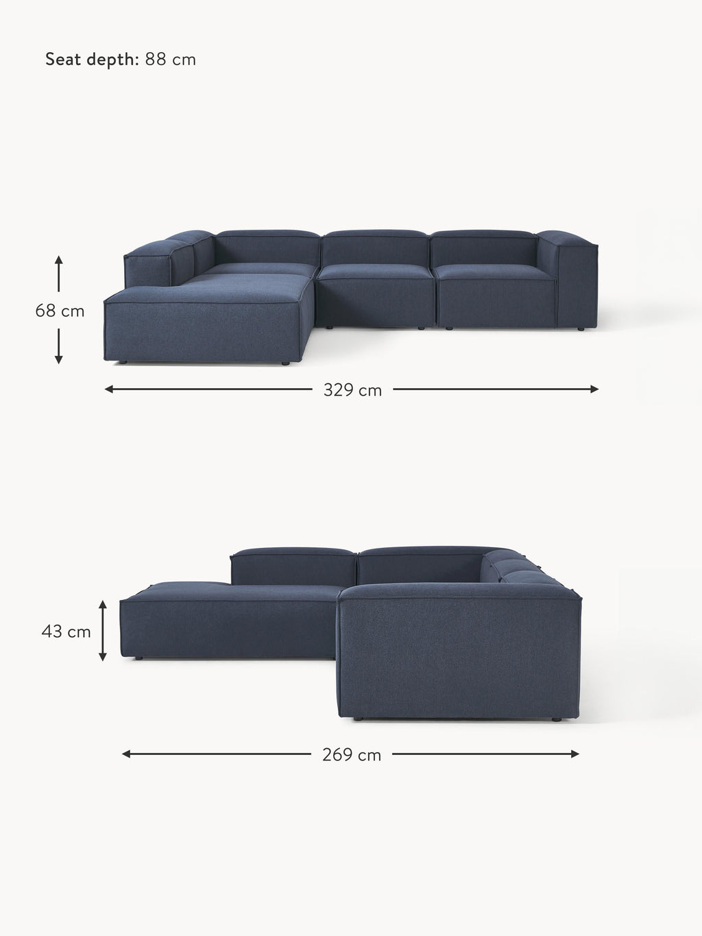 Lennon Modular Corner Sofa (4-seater)