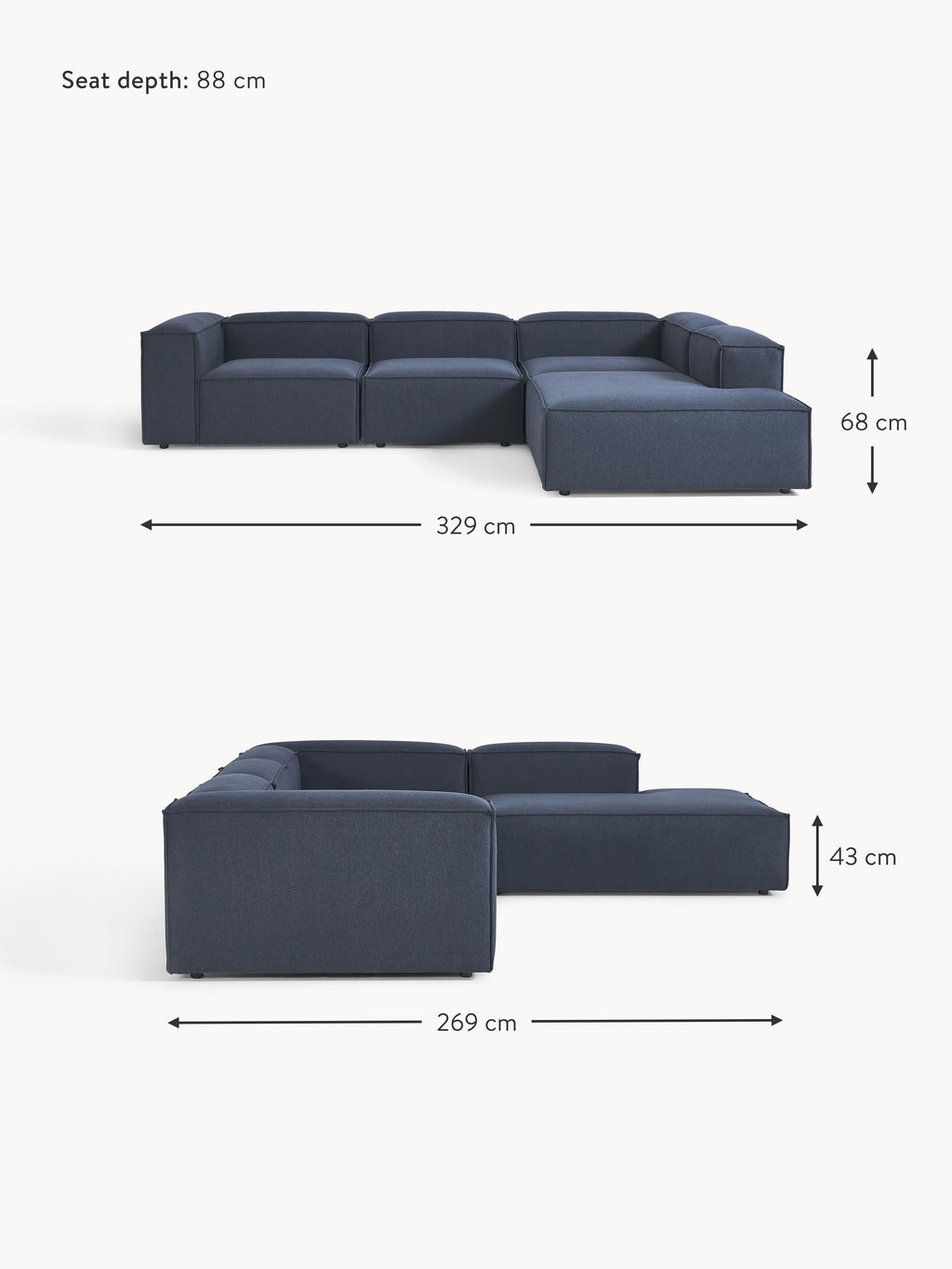 Lennon Modular Corner Sofa (4-seater)