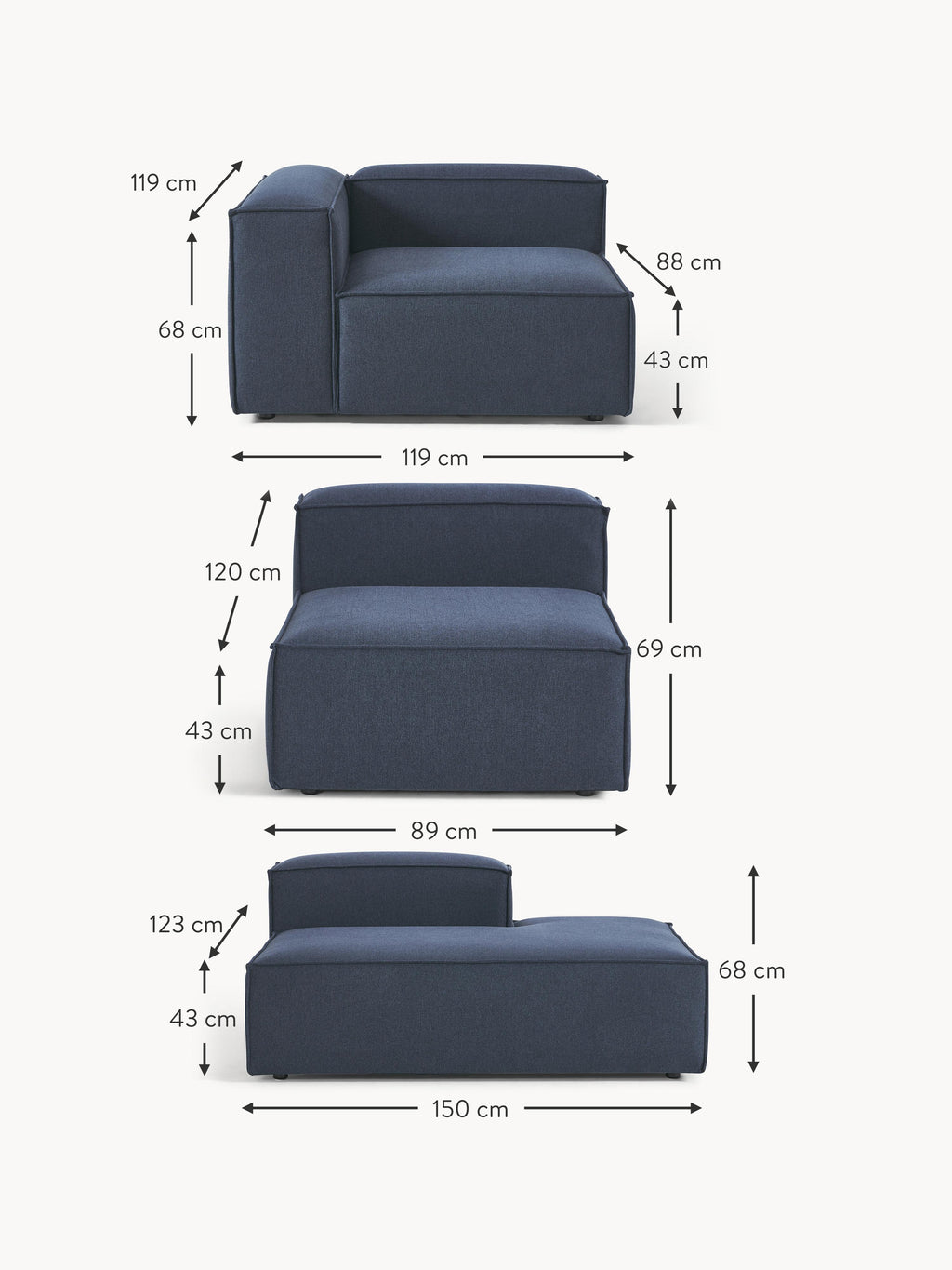 Lennon Modular Corner Sofa (4-seater)