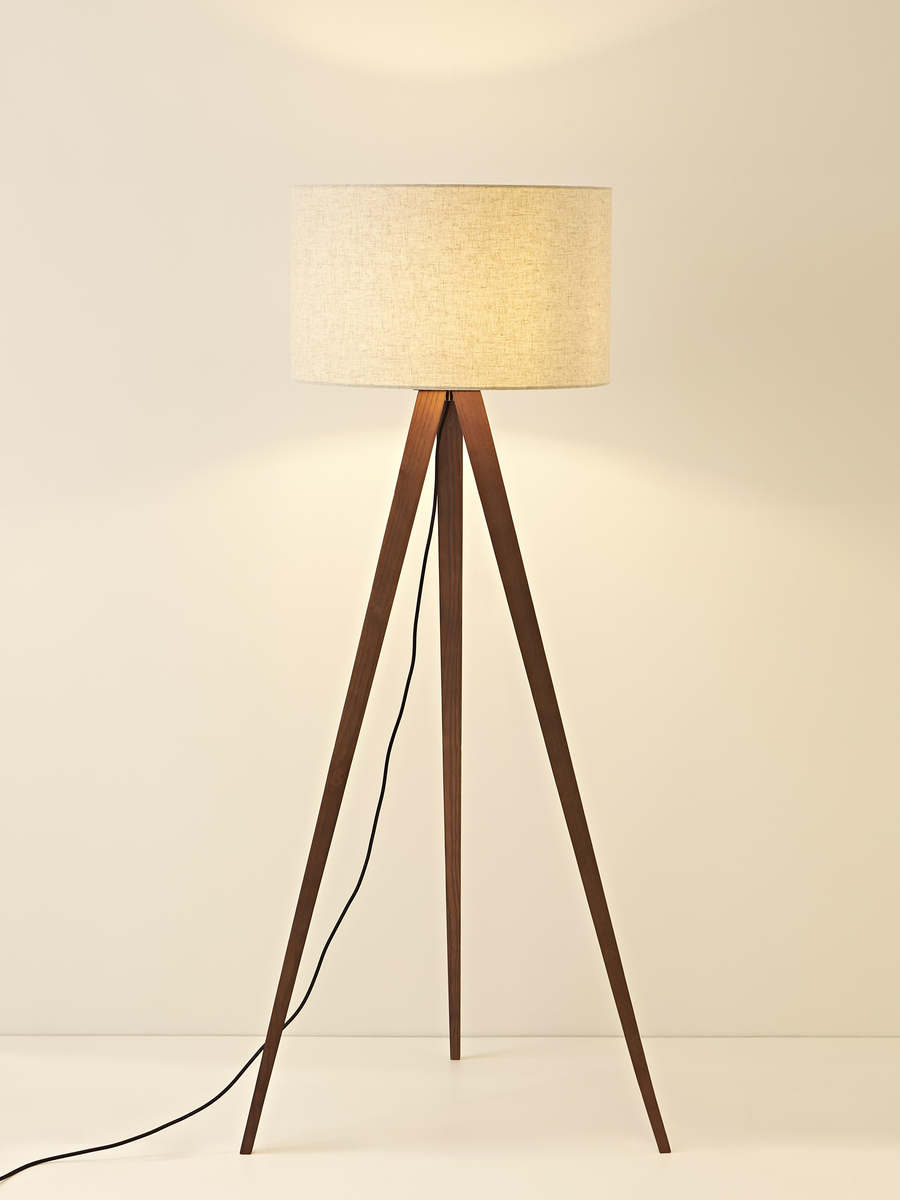 Jake Solid Wood Tripod Floor Lamp