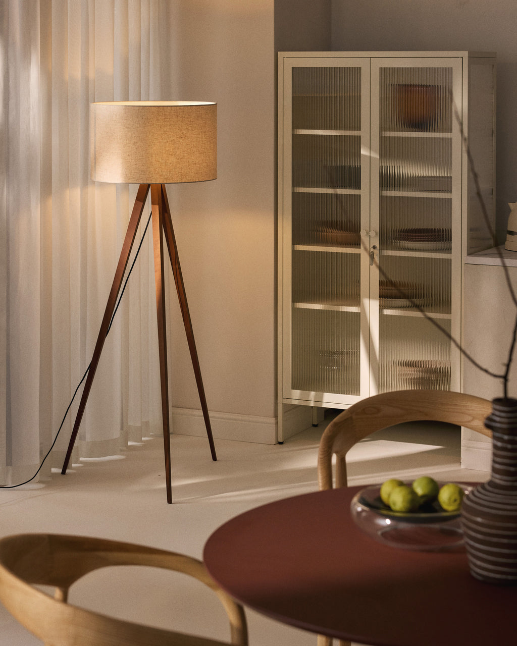 Jake Solid Wood Tripod Floor Lamp