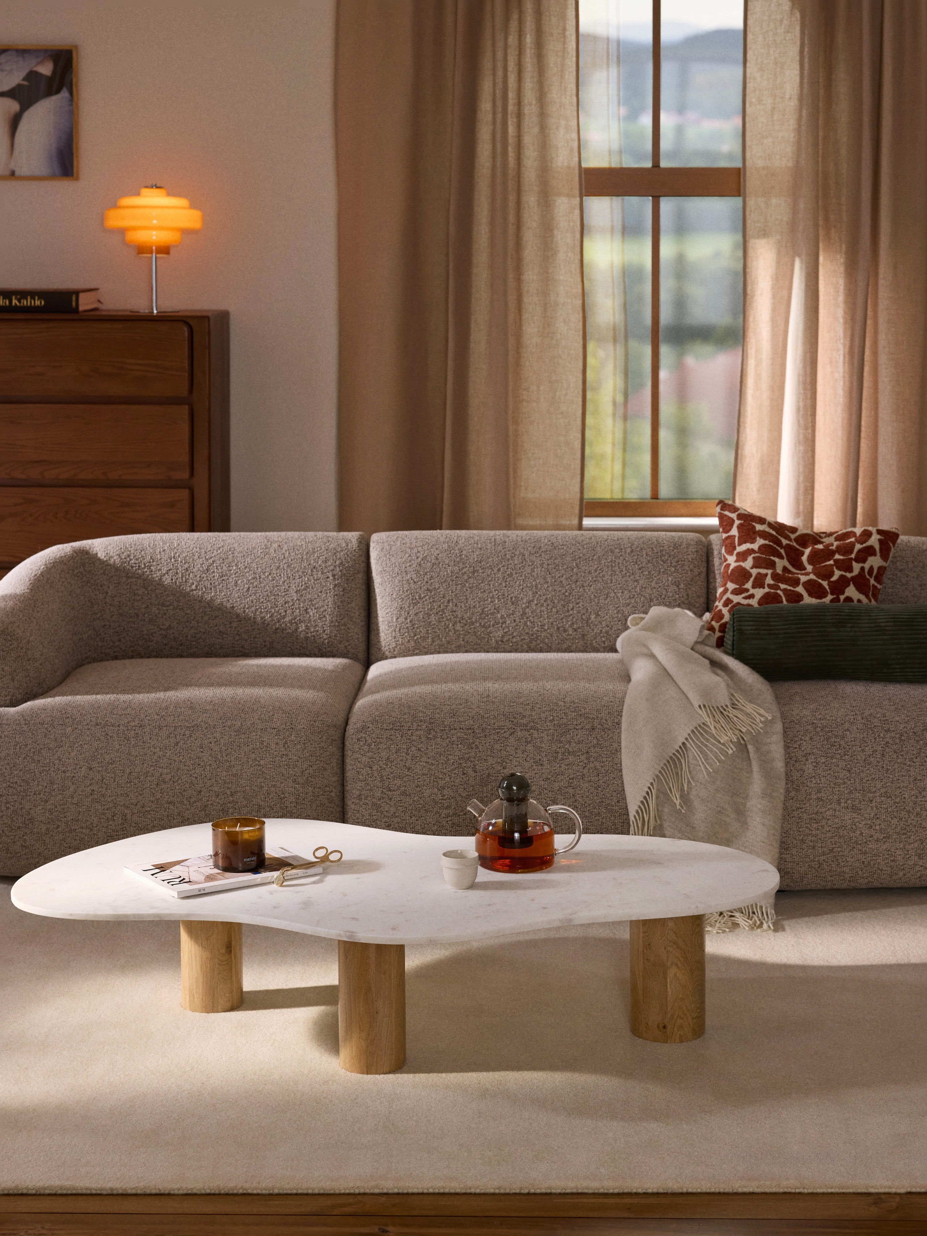 Naruto Organic-Shaped Marble Coffee Table
