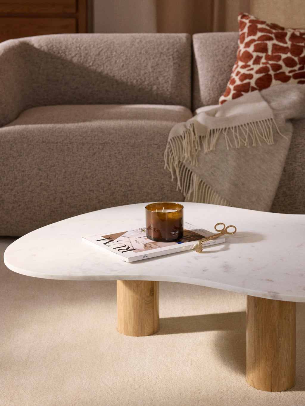 Naruto Organic-Shaped Marble Coffee Table