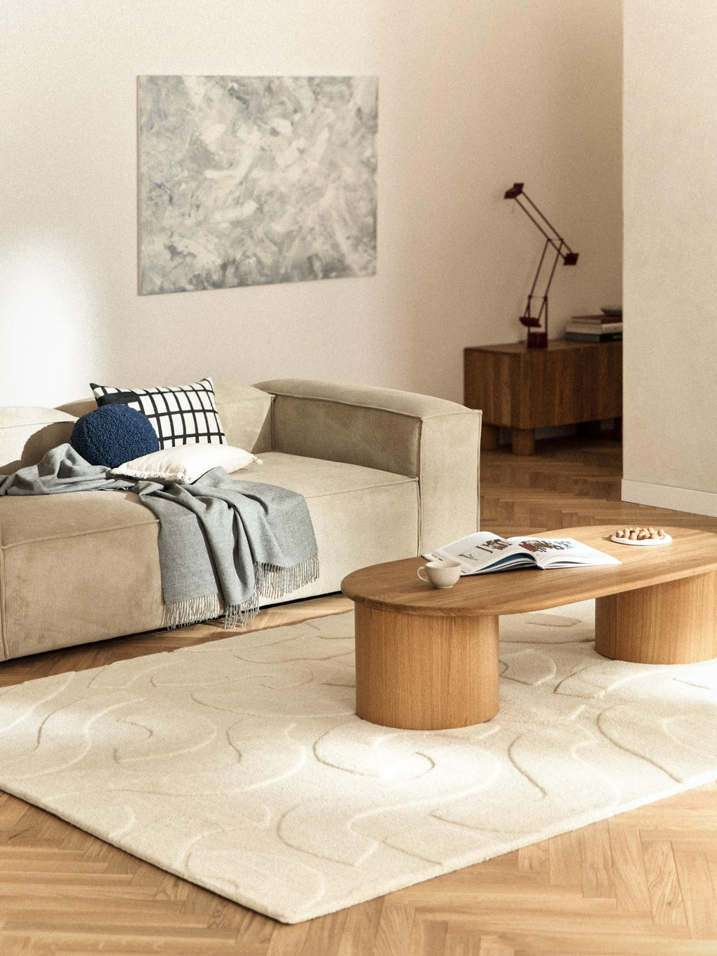 Clio High-Low Wool Rug, Hand-Woven
