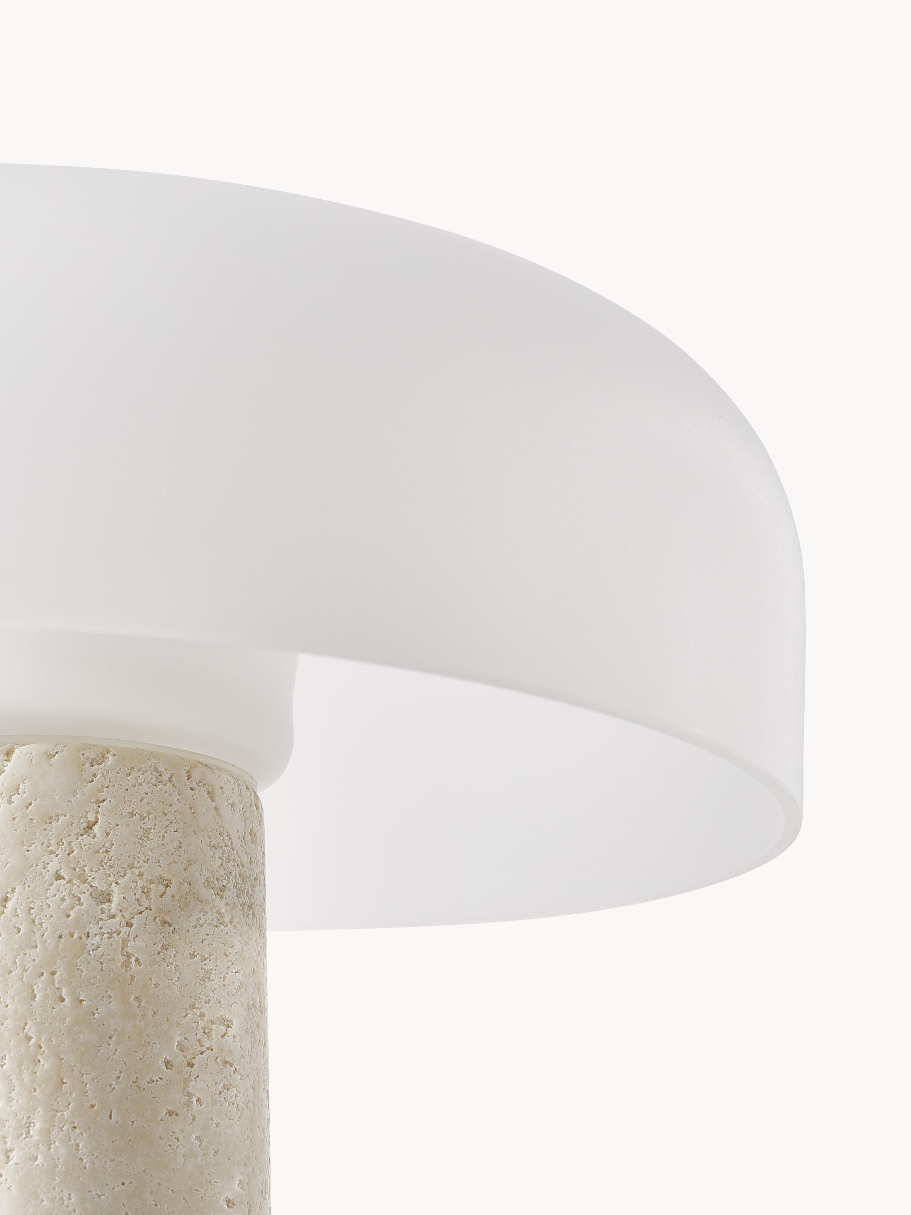 Carla Table Lamp with Travertine Base