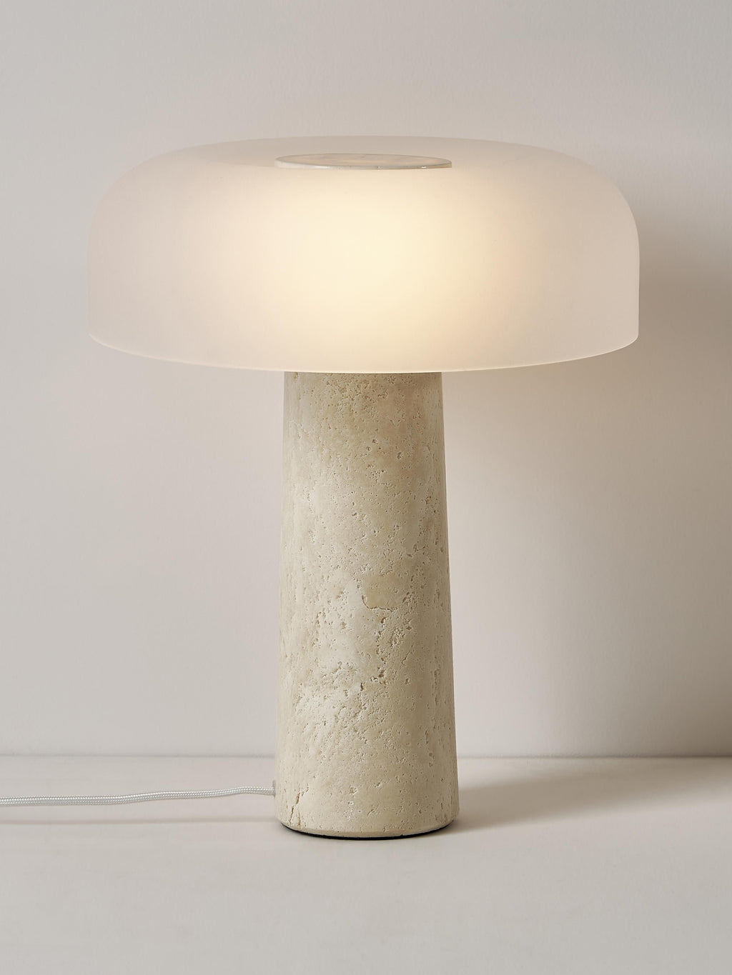 Carla Table Lamp with Travertine Base