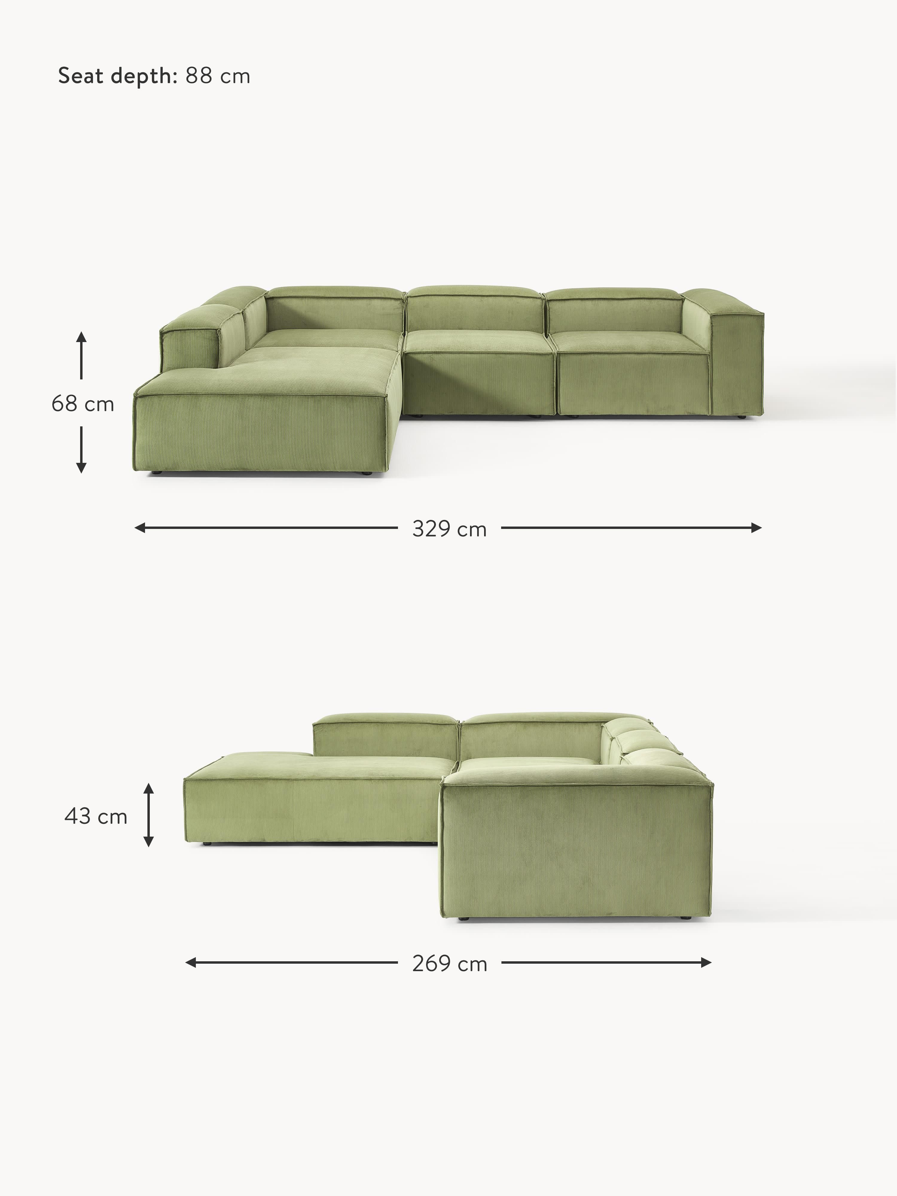Lennon Corduroy Modular Corner Sofa (4-seater)