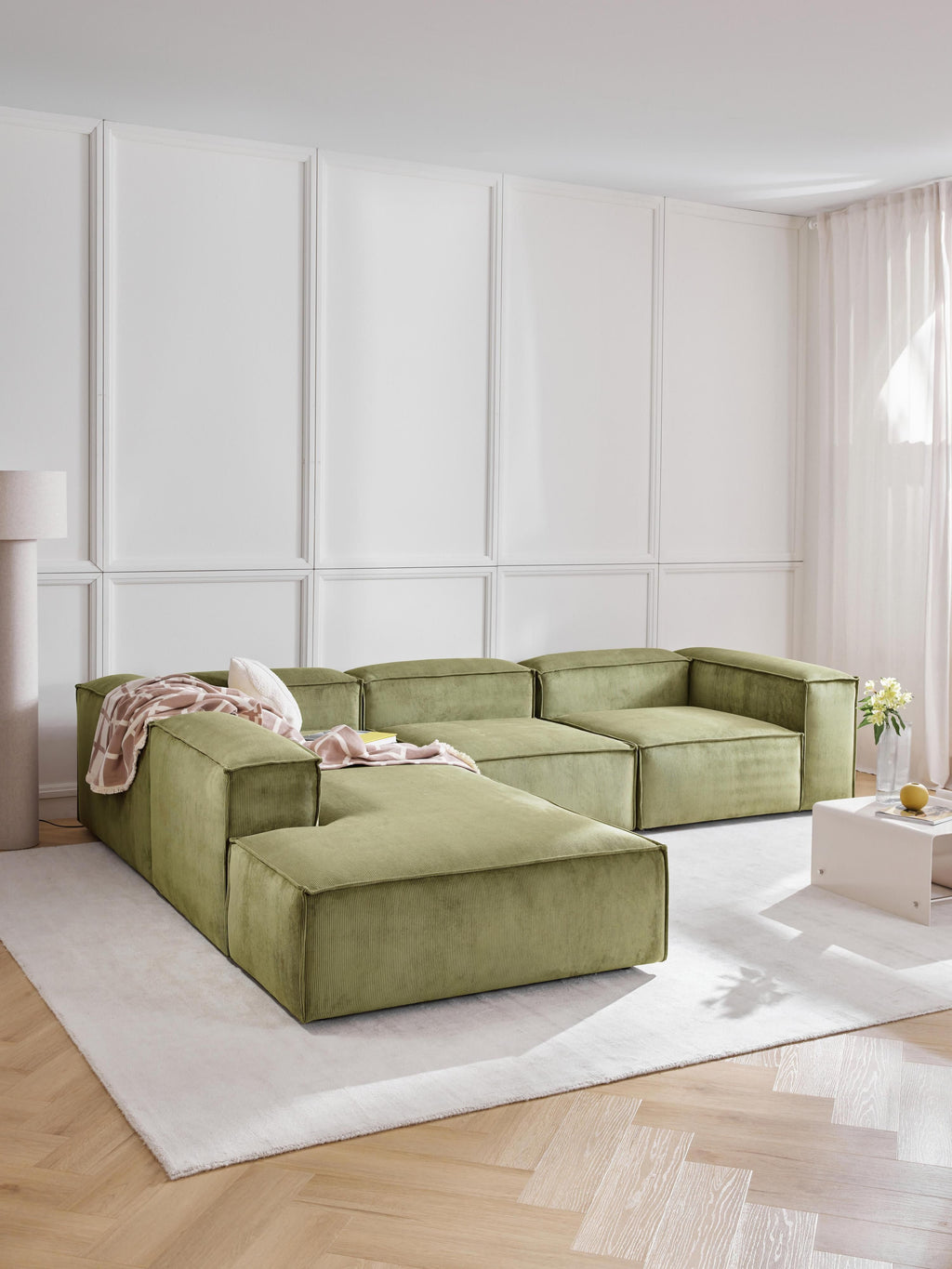 Lennon Corduroy Modular Corner Sofa (4-seater)