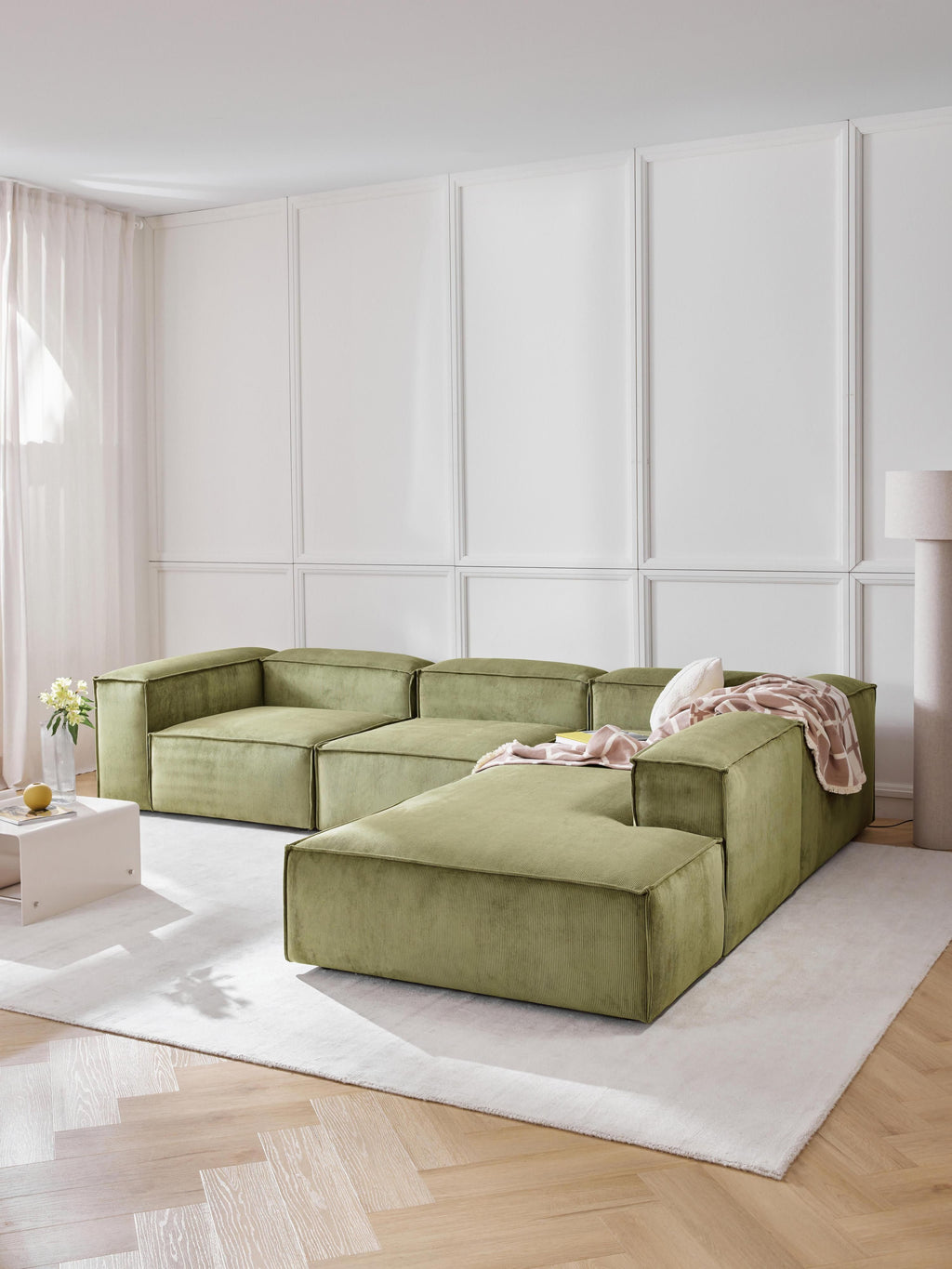 Lennon Corduroy Modular Corner Sofa (4-seater)