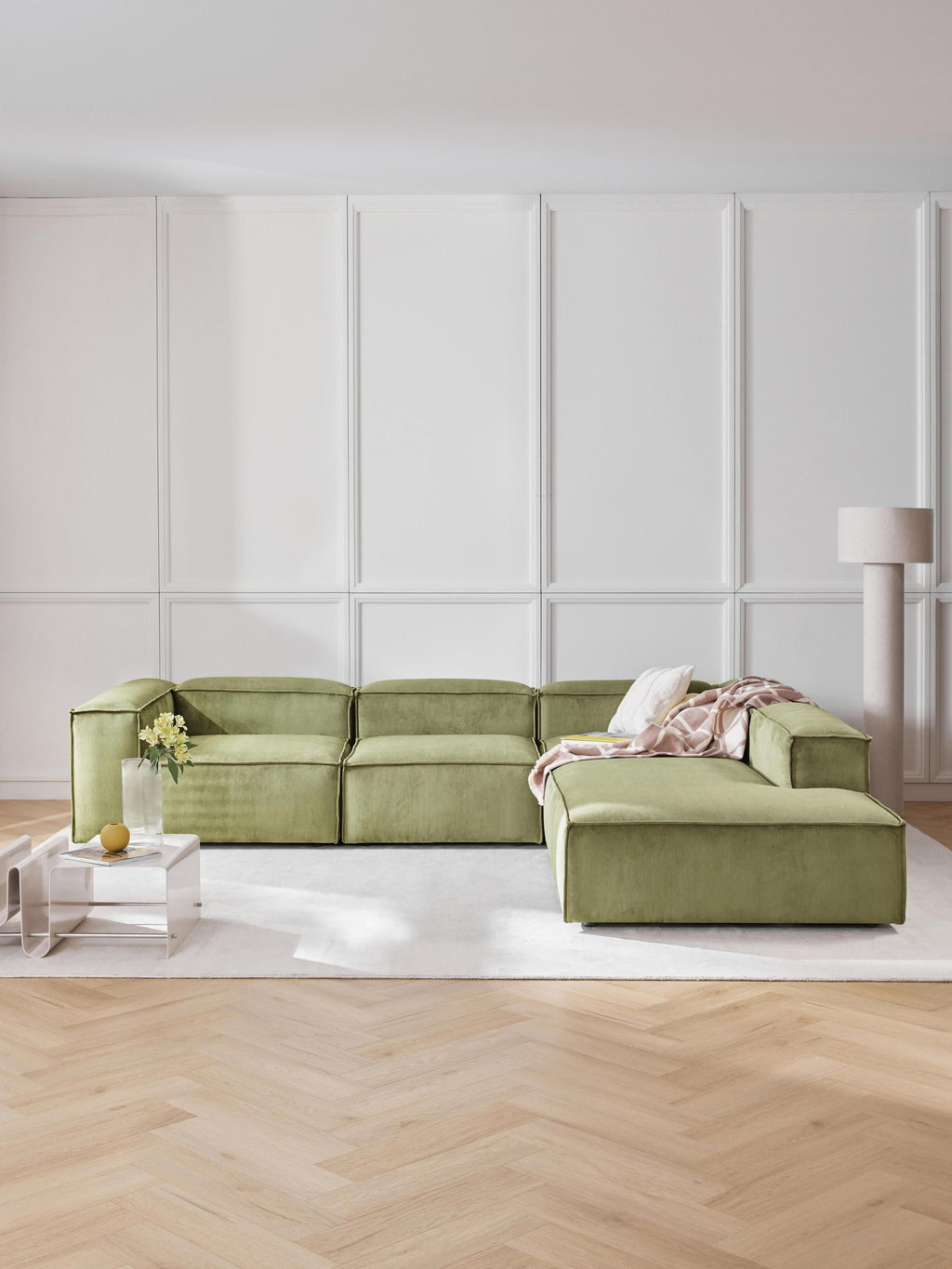 Lennon Corduroy Modular Corner Sofa (4-seater)