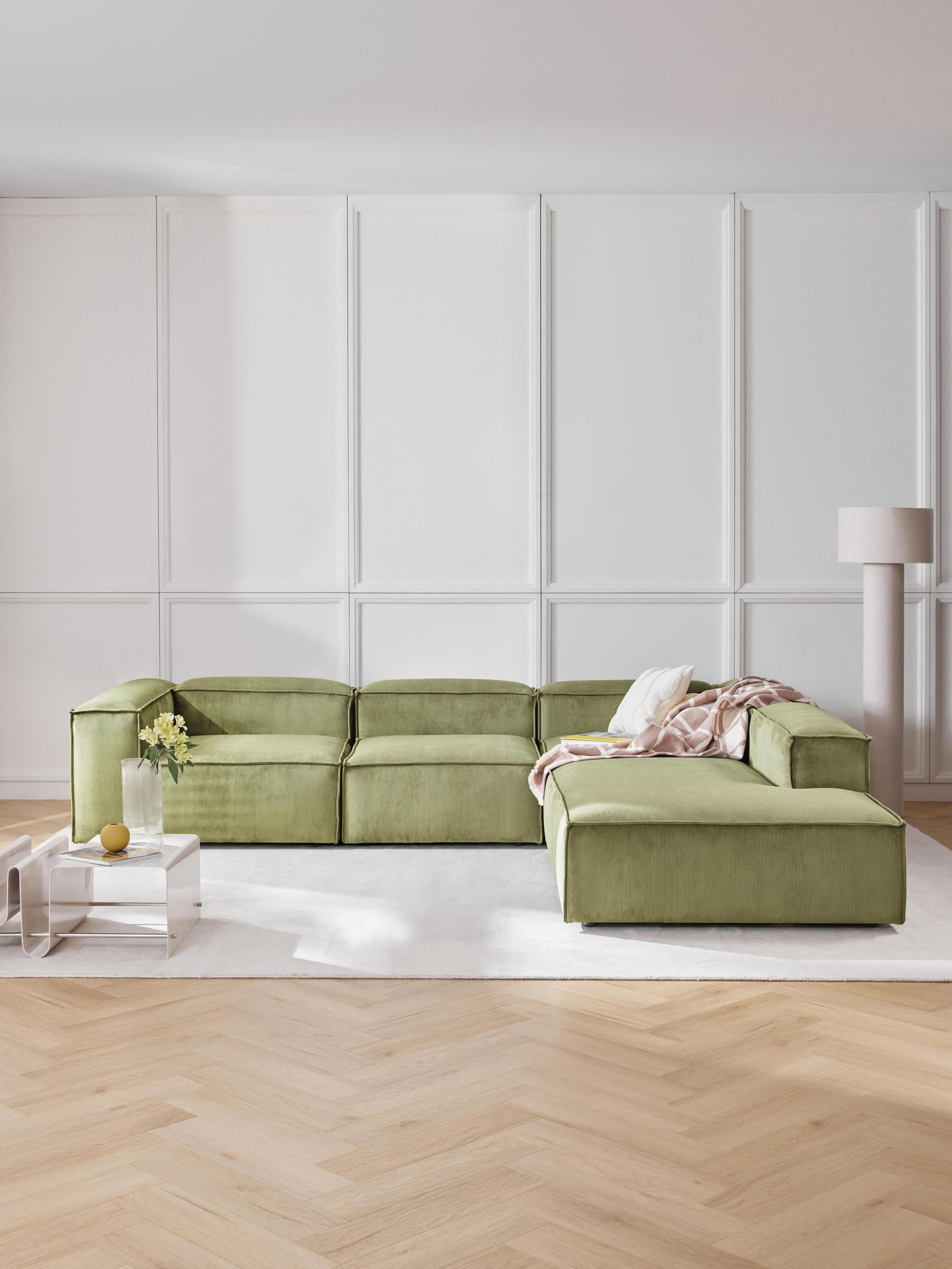 Lennon Corduroy Modular Corner Sofa (4-seater)