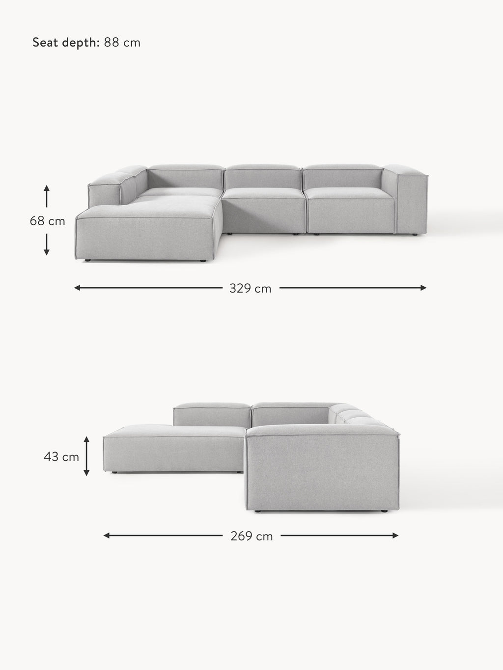 Lennon Modular Corner Sofa (4-seater)
