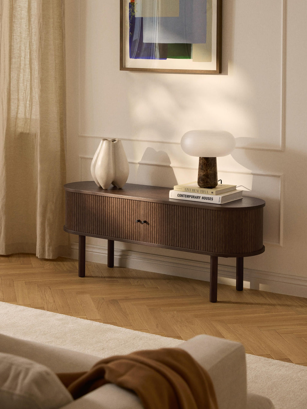 Calary Lowboard with Fluted Front