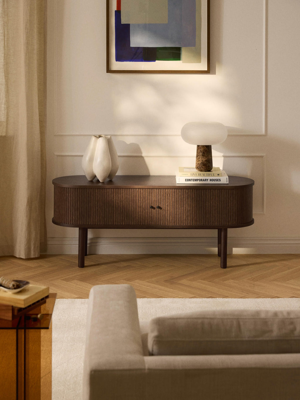 Calary Lowboard with Fluted Front