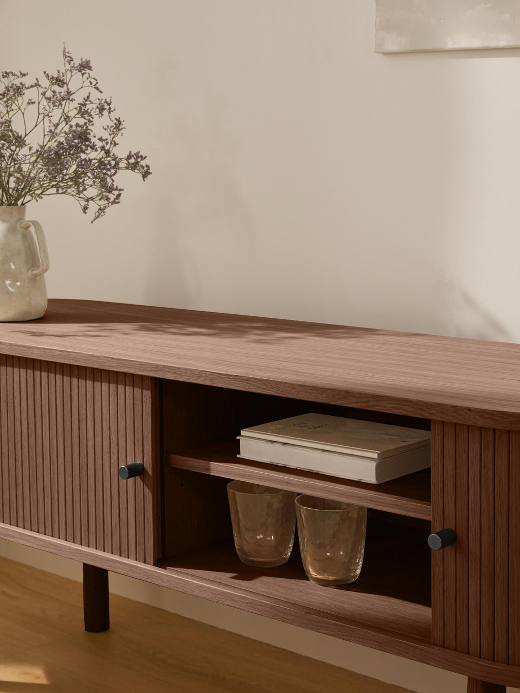 Calary Lowboard with Fluted Front
