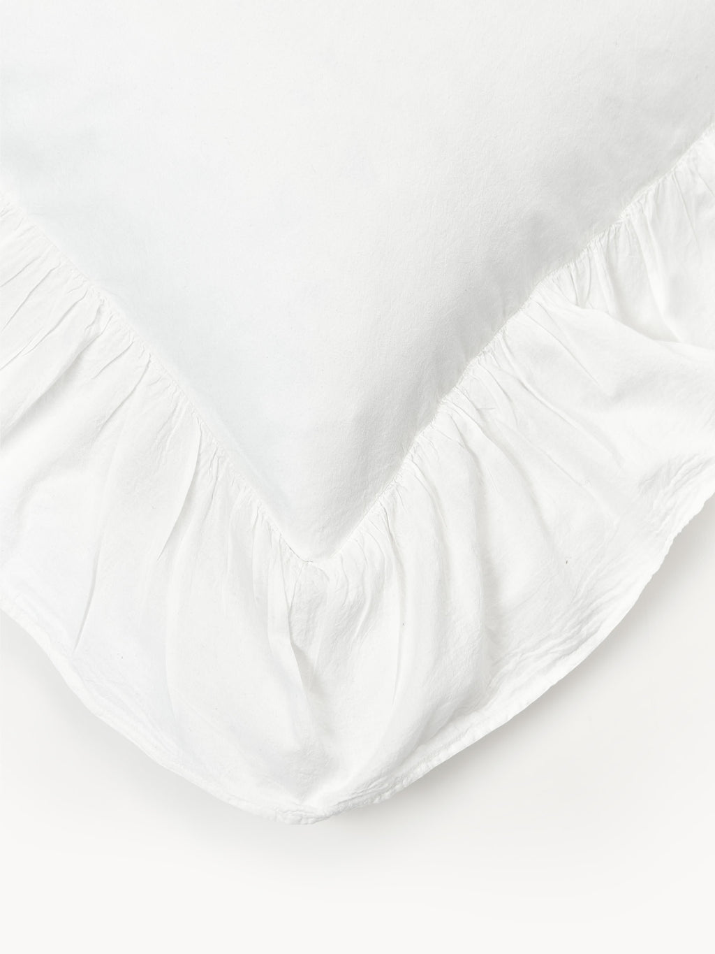Louane Washed Cotton Percale Pillowcase with Ruffles