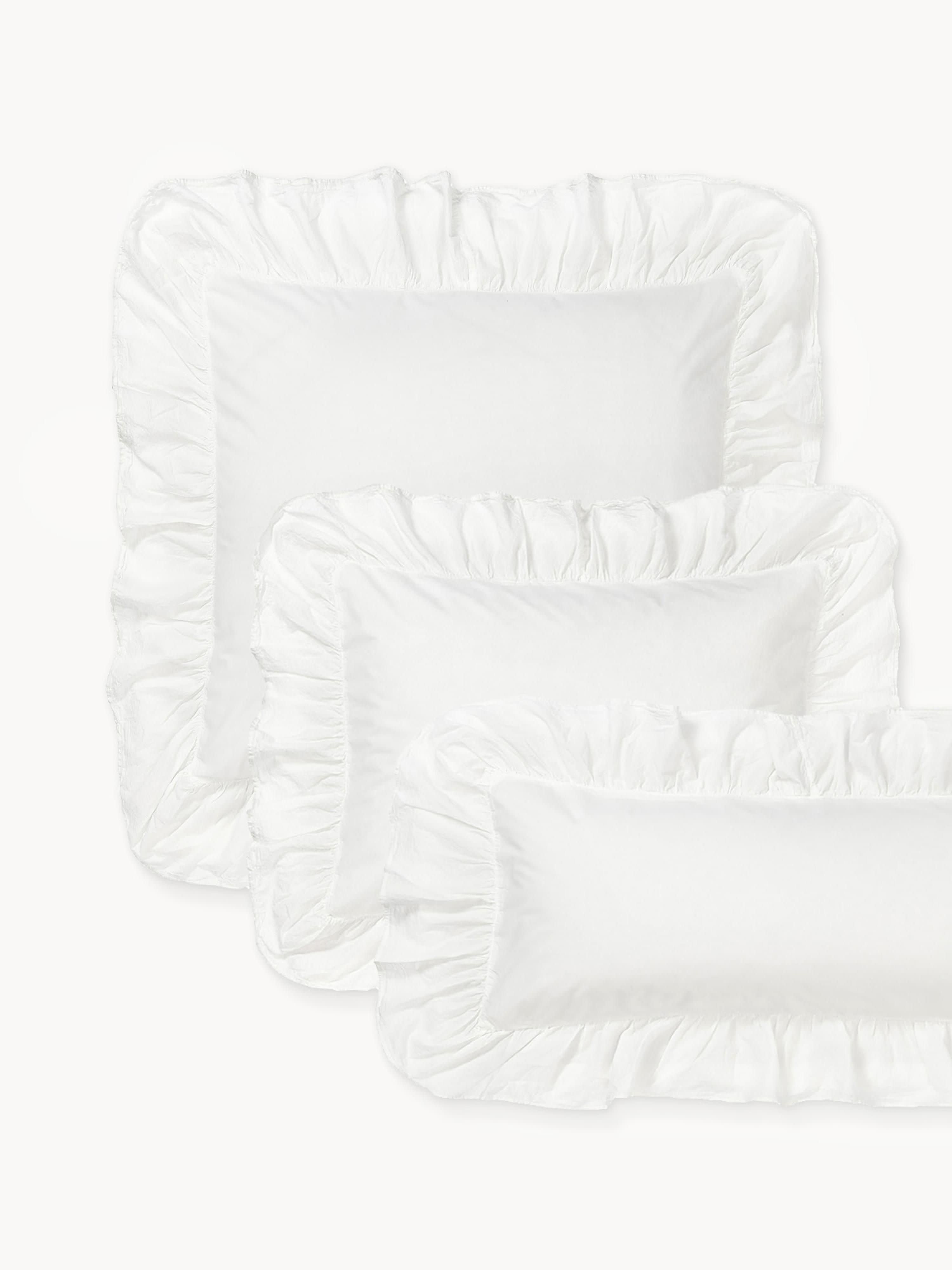 Gallery image 1 - Washed Cotton Percale Pillowcase Louane with Ruffles
