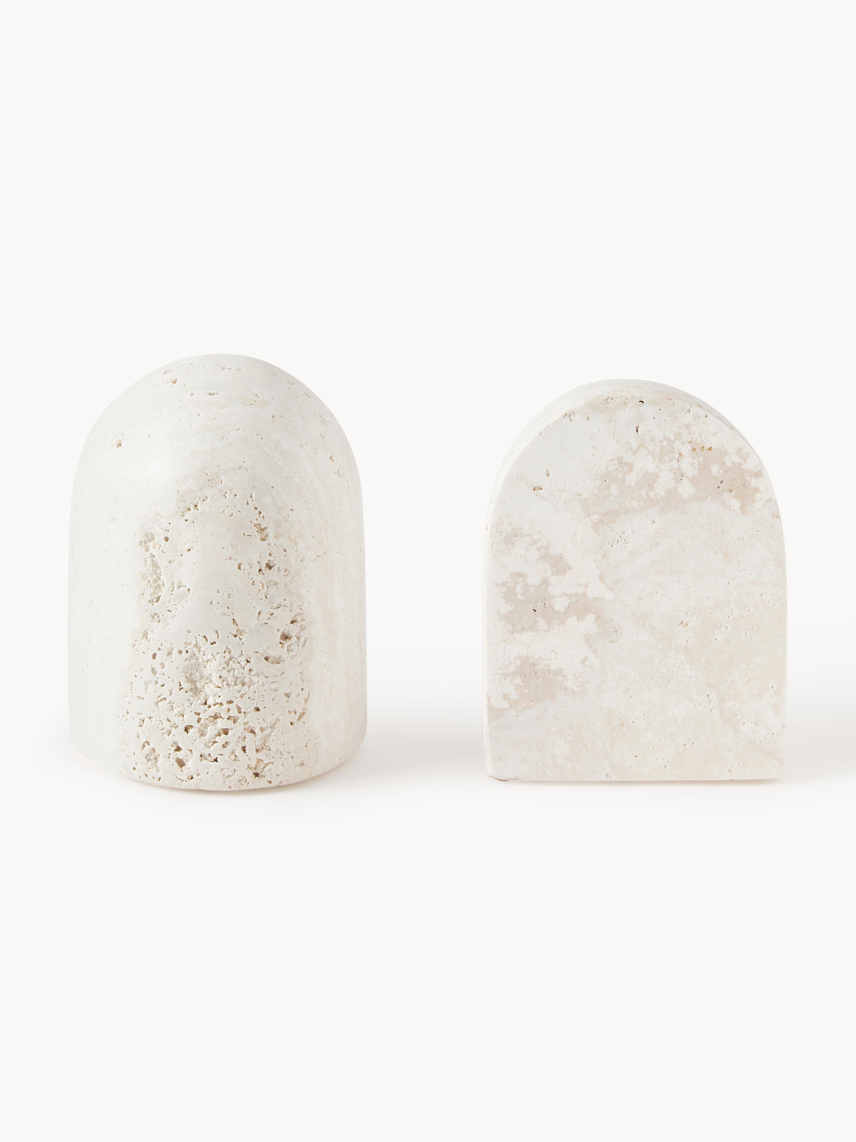 Sava Travertine Bookends, Set of 2