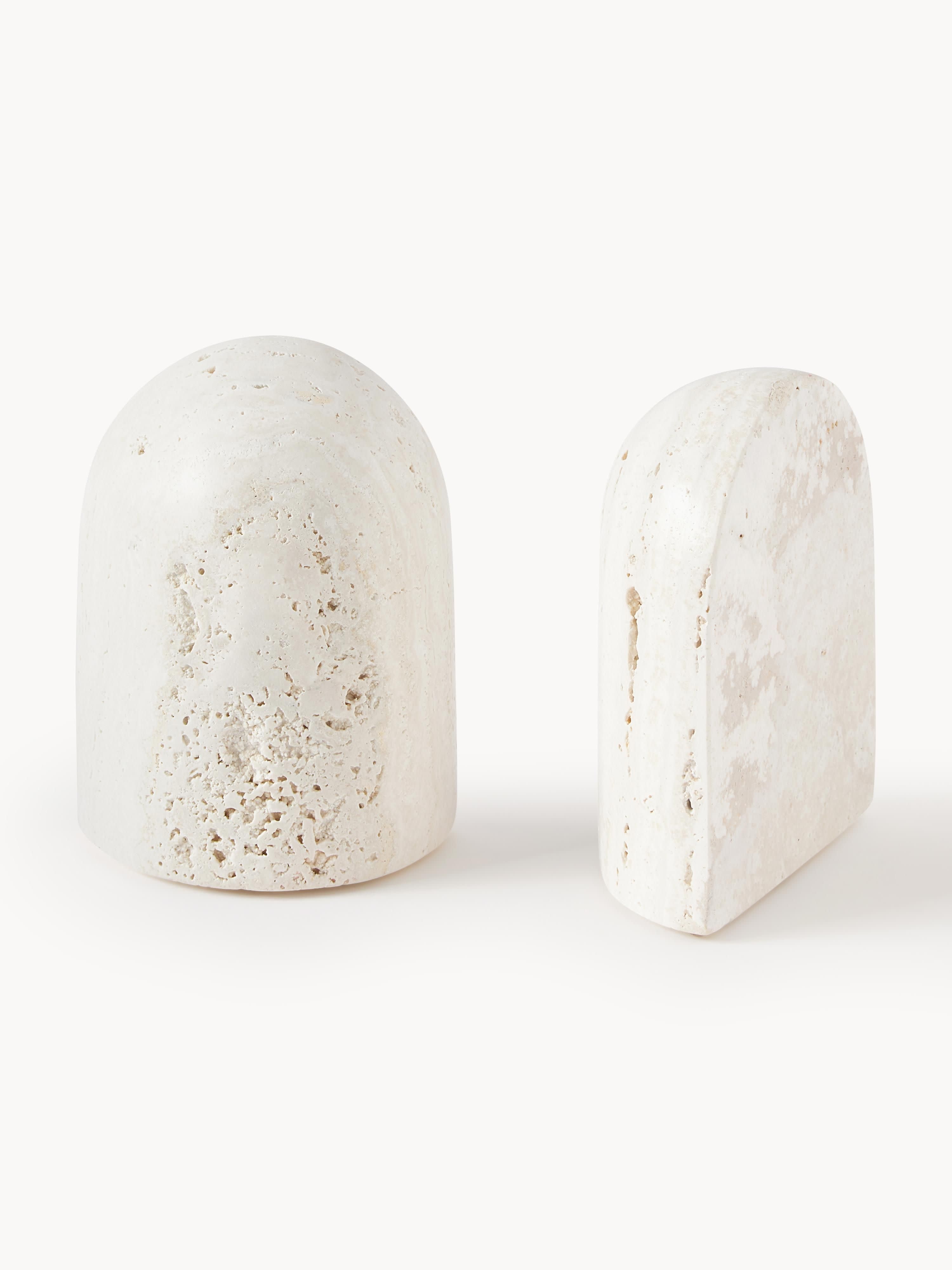 Sava Travertine Bookends, Set of 2