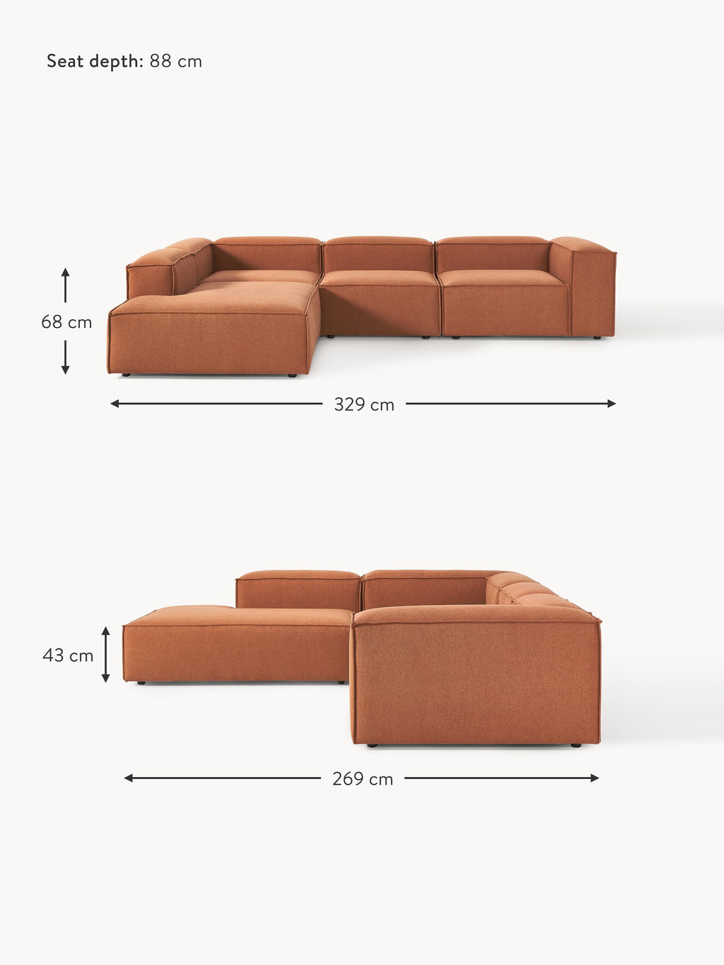 Lennon Modular Corner Sofa (4-seater)
