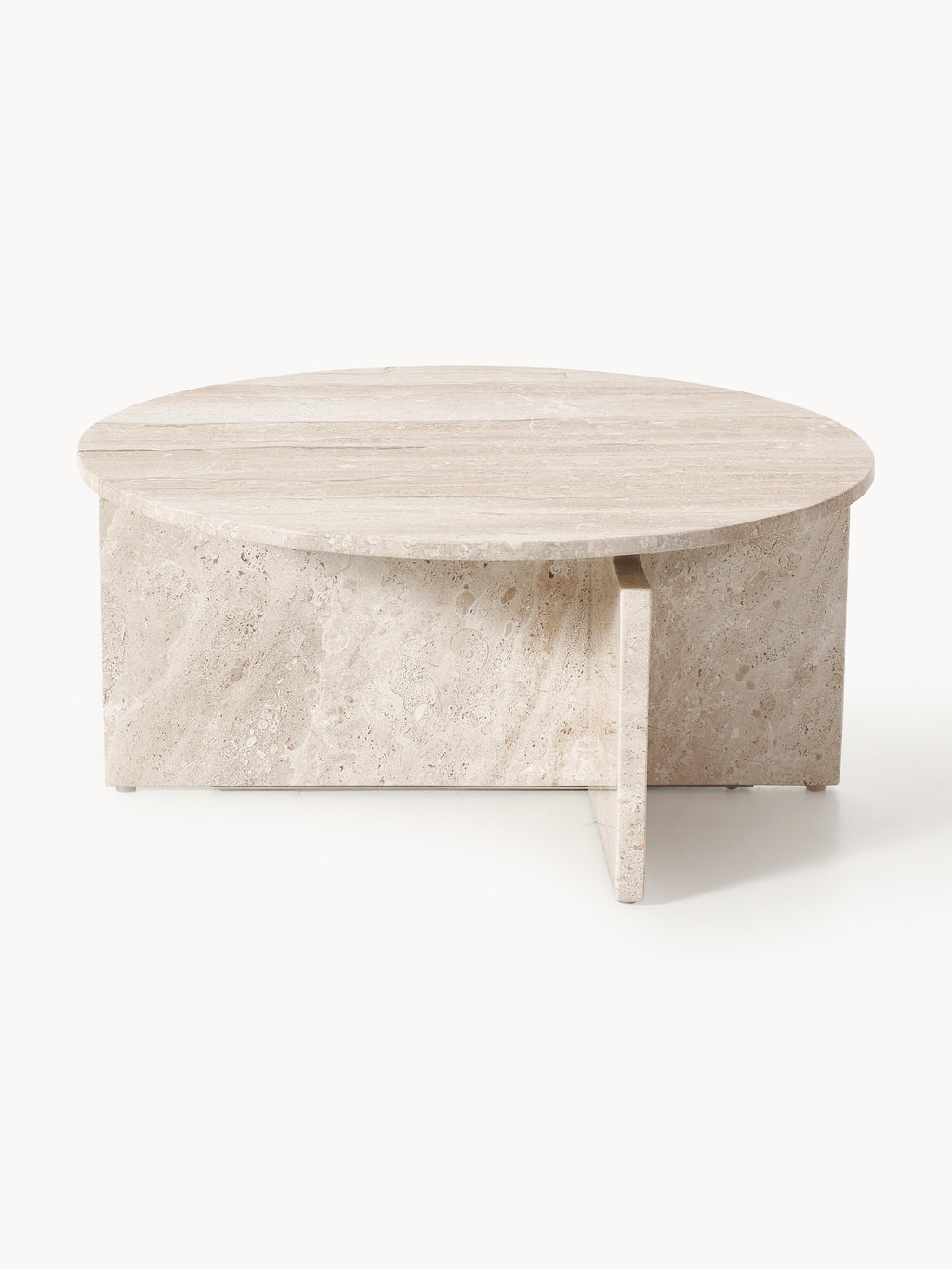 Marisa Round Travertine Coffee Table