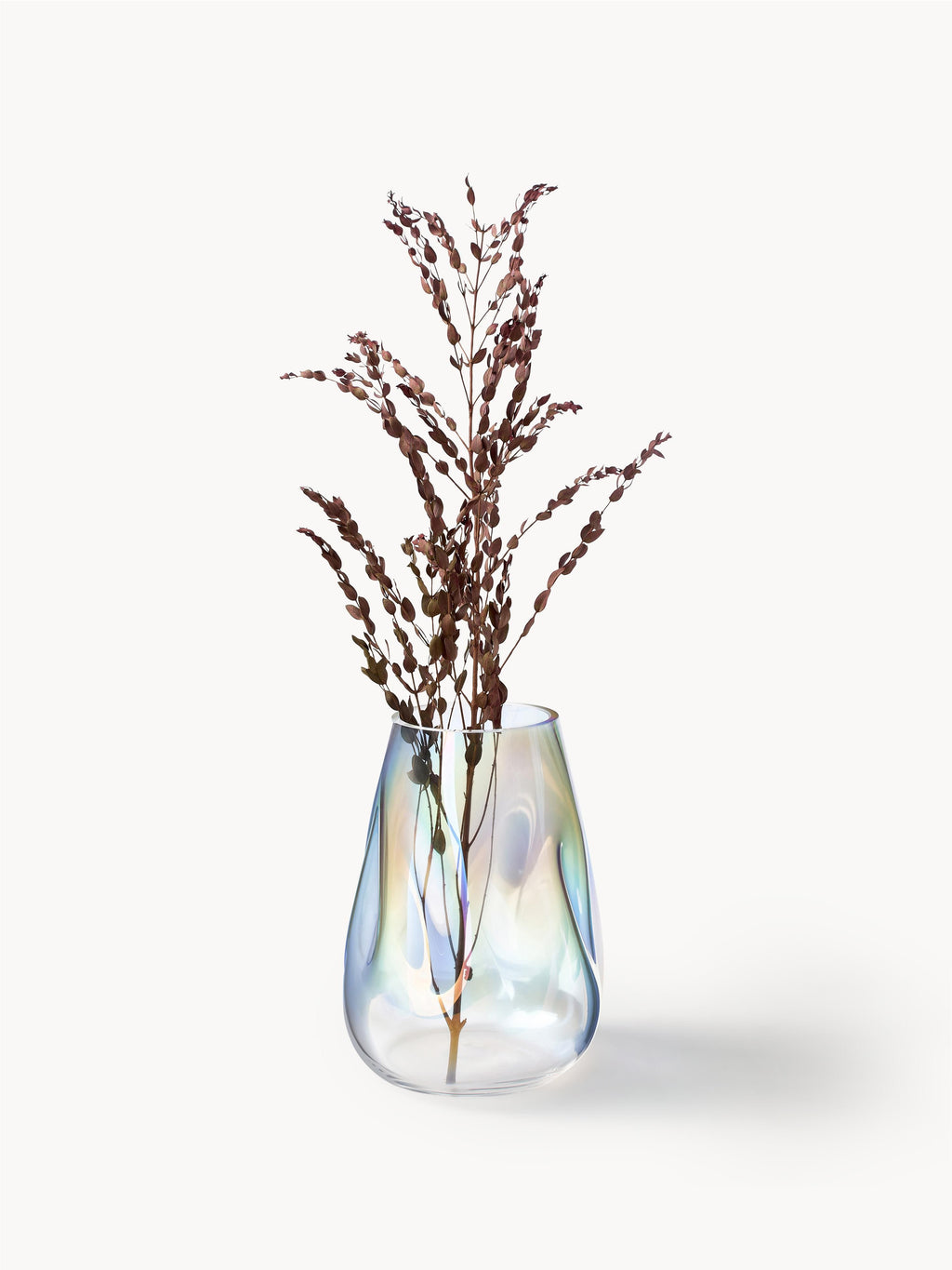 Rainbow Mouth-Blown Glass Vase, H 26 cm