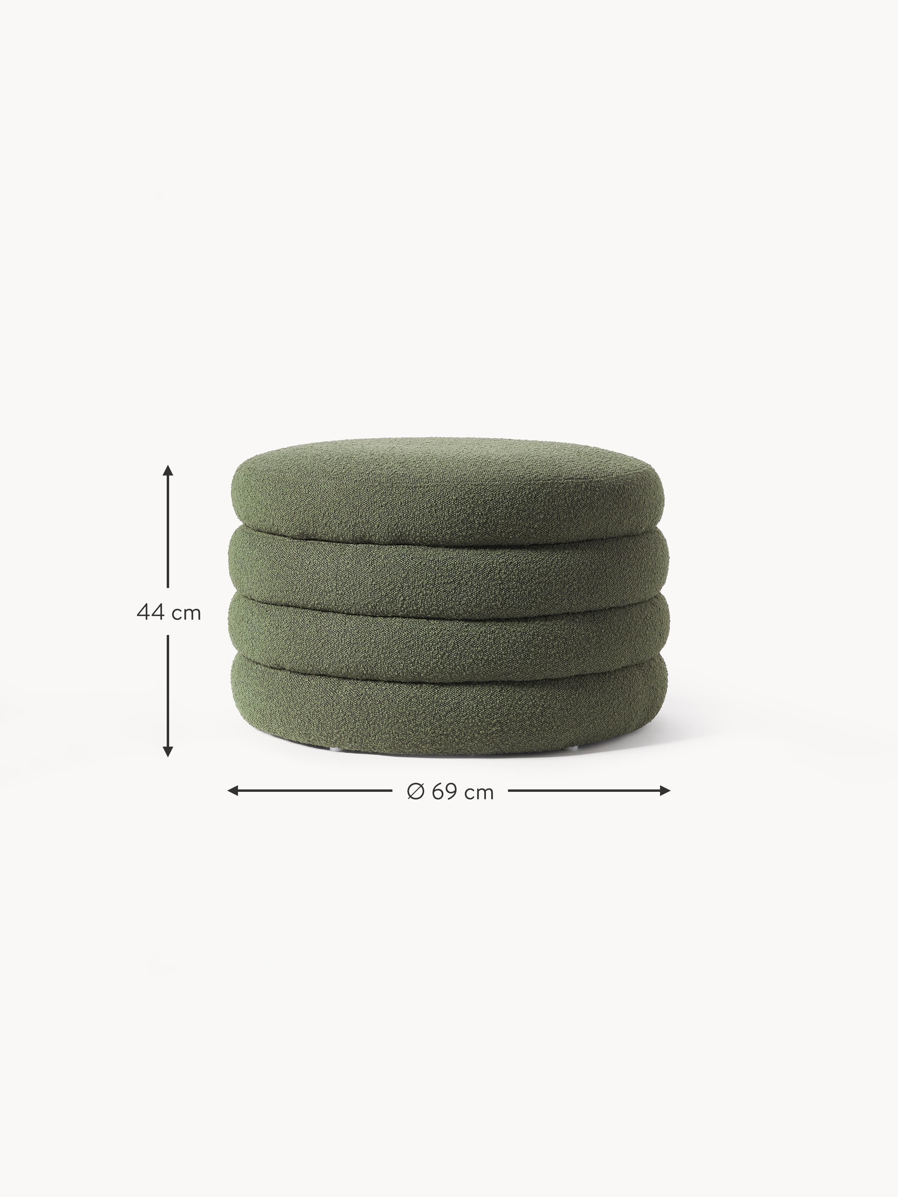 Alto XL Bouclé Upholstered Stool with Storage Space