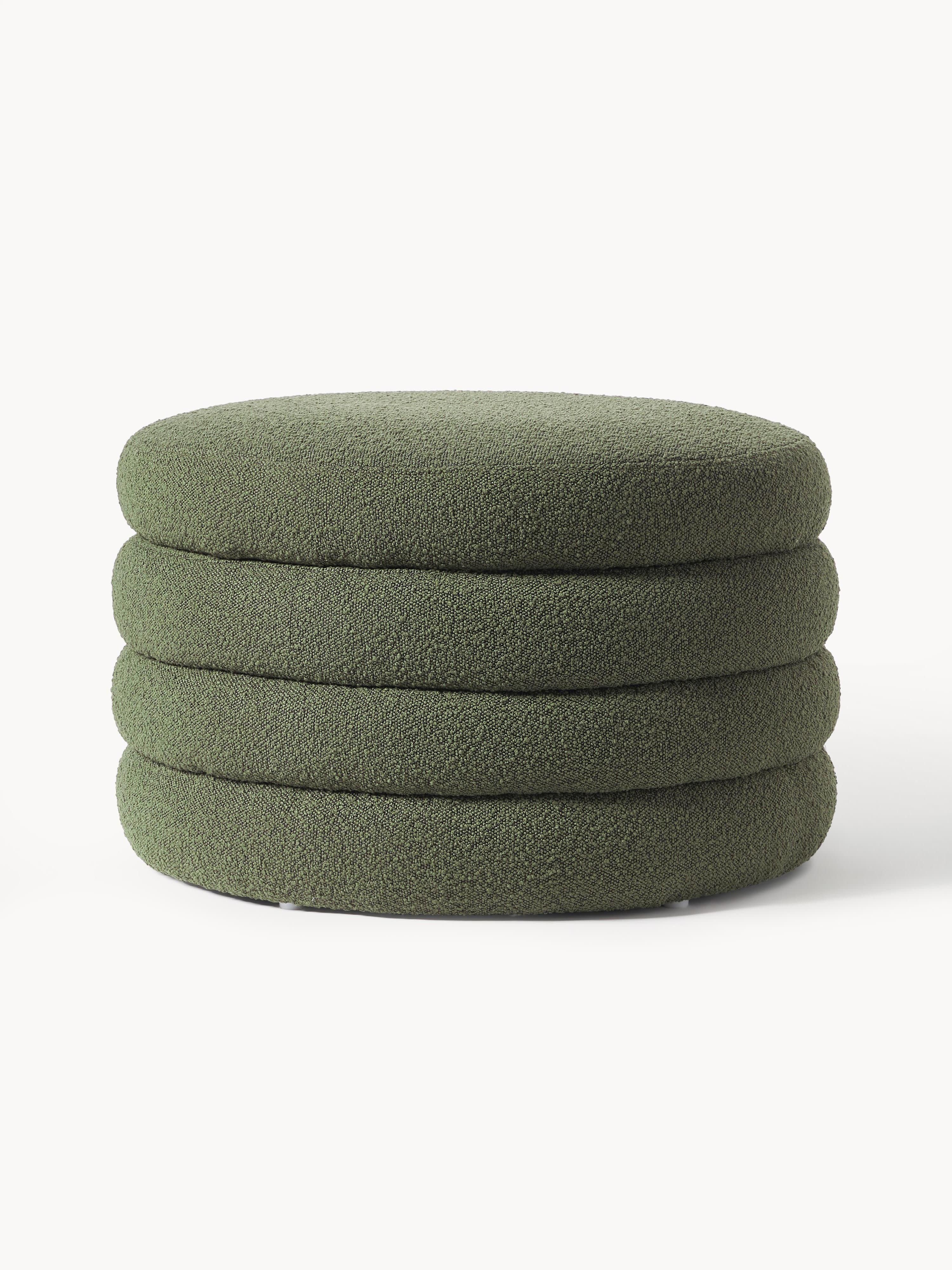 Gallery image 1 - XL Bouclé Upholstered Stool Alto with Storage Space