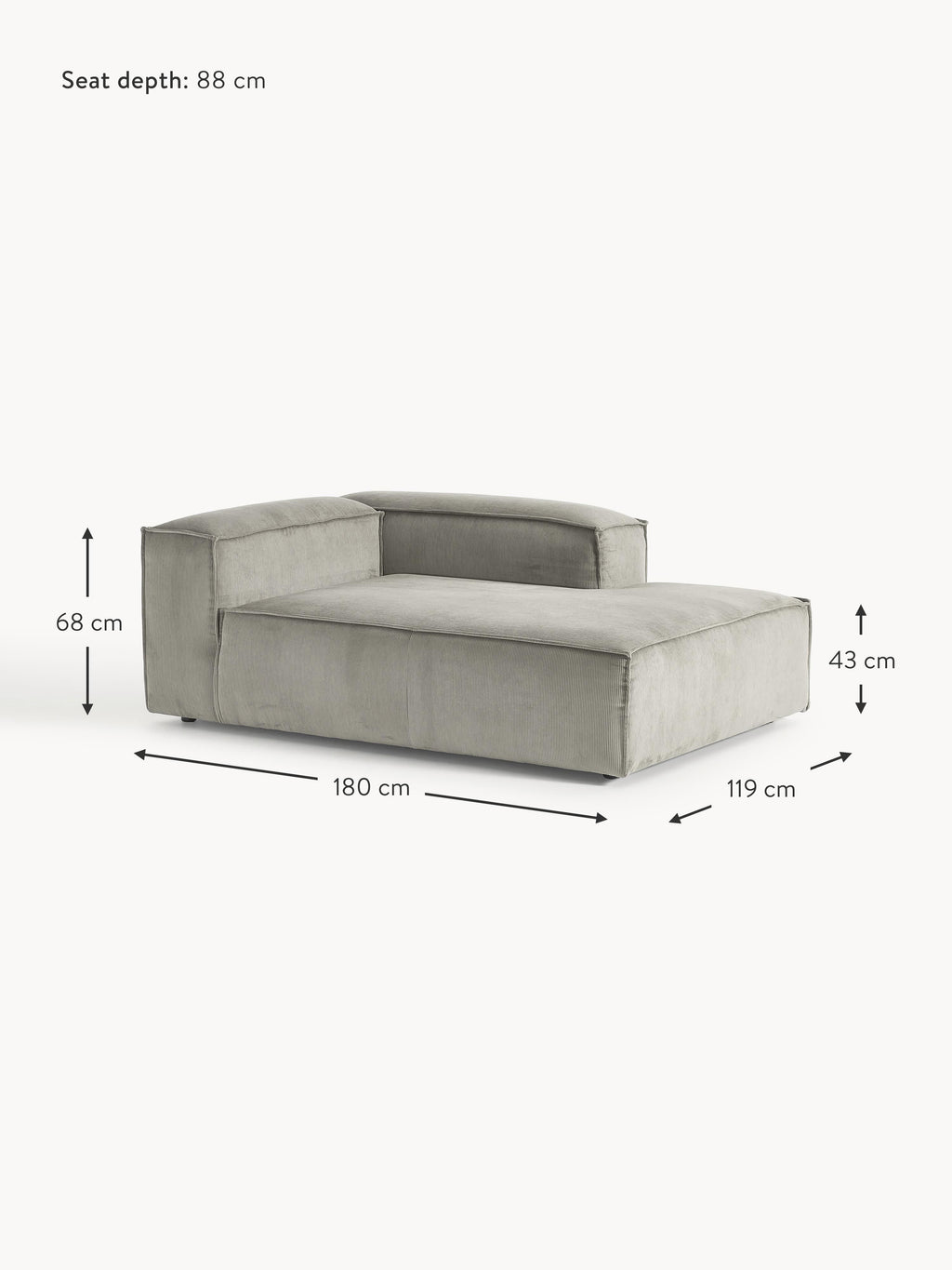 Lennon Corduroy Corner Chaise Module