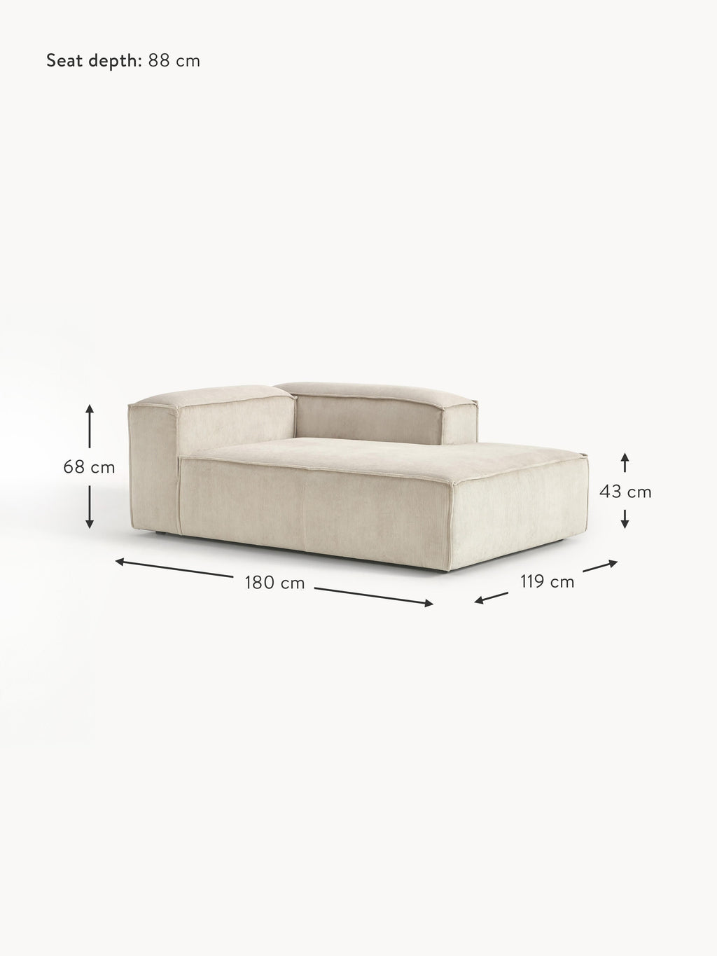 Lennon Corduroy Corner Chaise Module