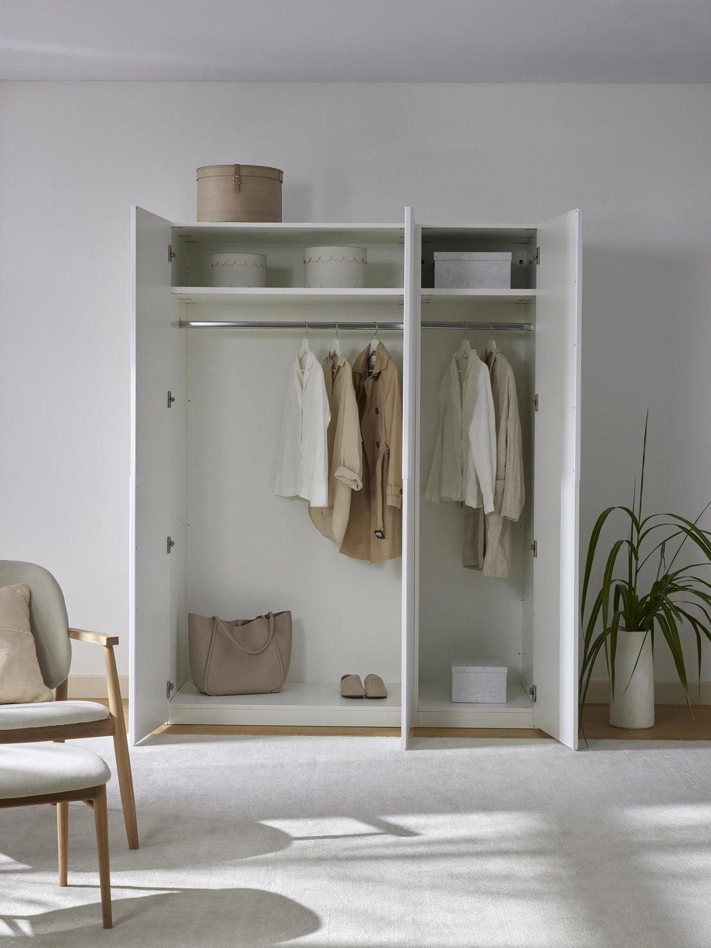 Leon Modular Hinged Door Wardrobe, 150 cm Wide, in various sizes