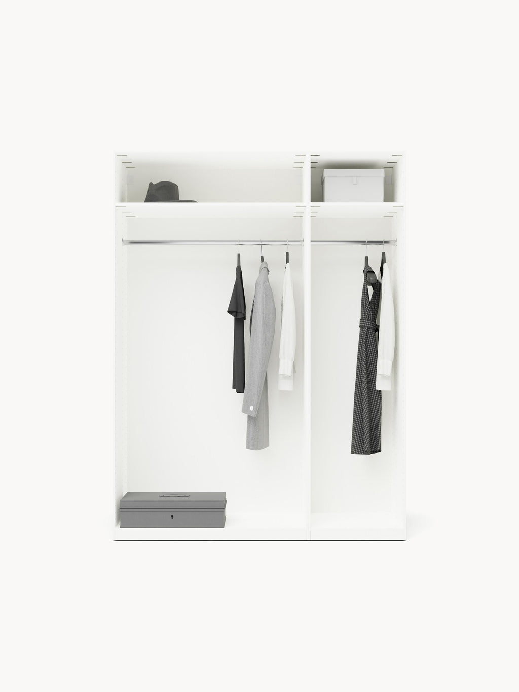Leon Modular Hinged Door Wardrobe, 150 cm Wide, in various sizes