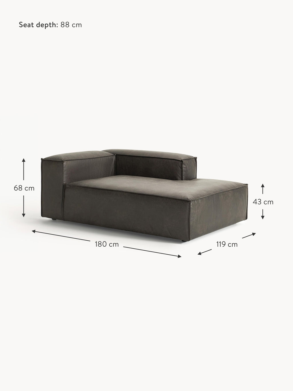 Lennon Leather Corner Chaise Module