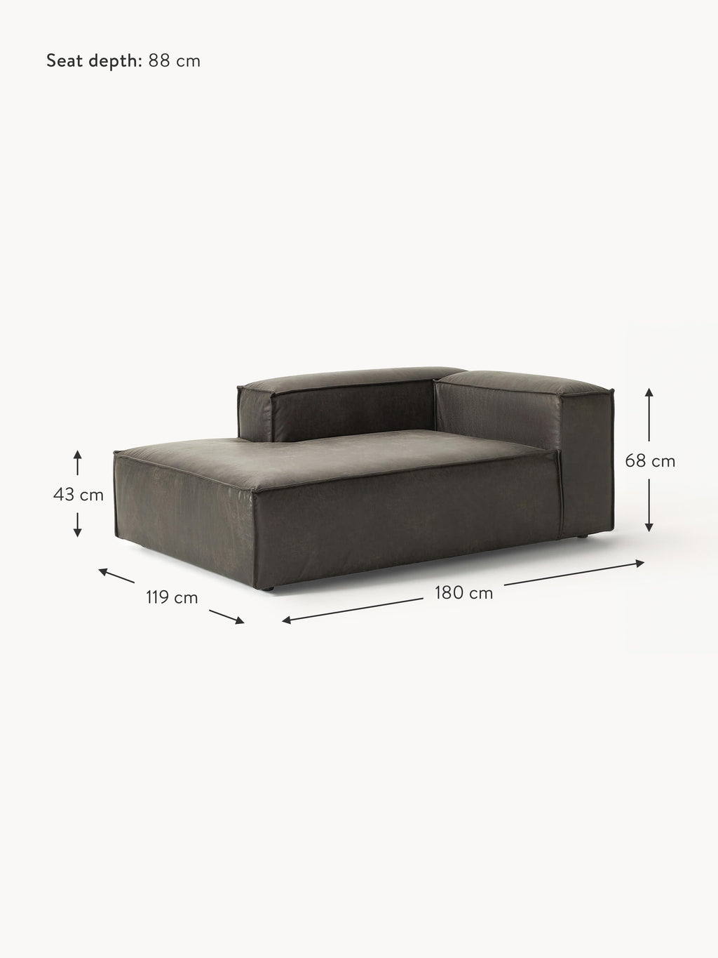 Lennon Leather Corner Chaise Module