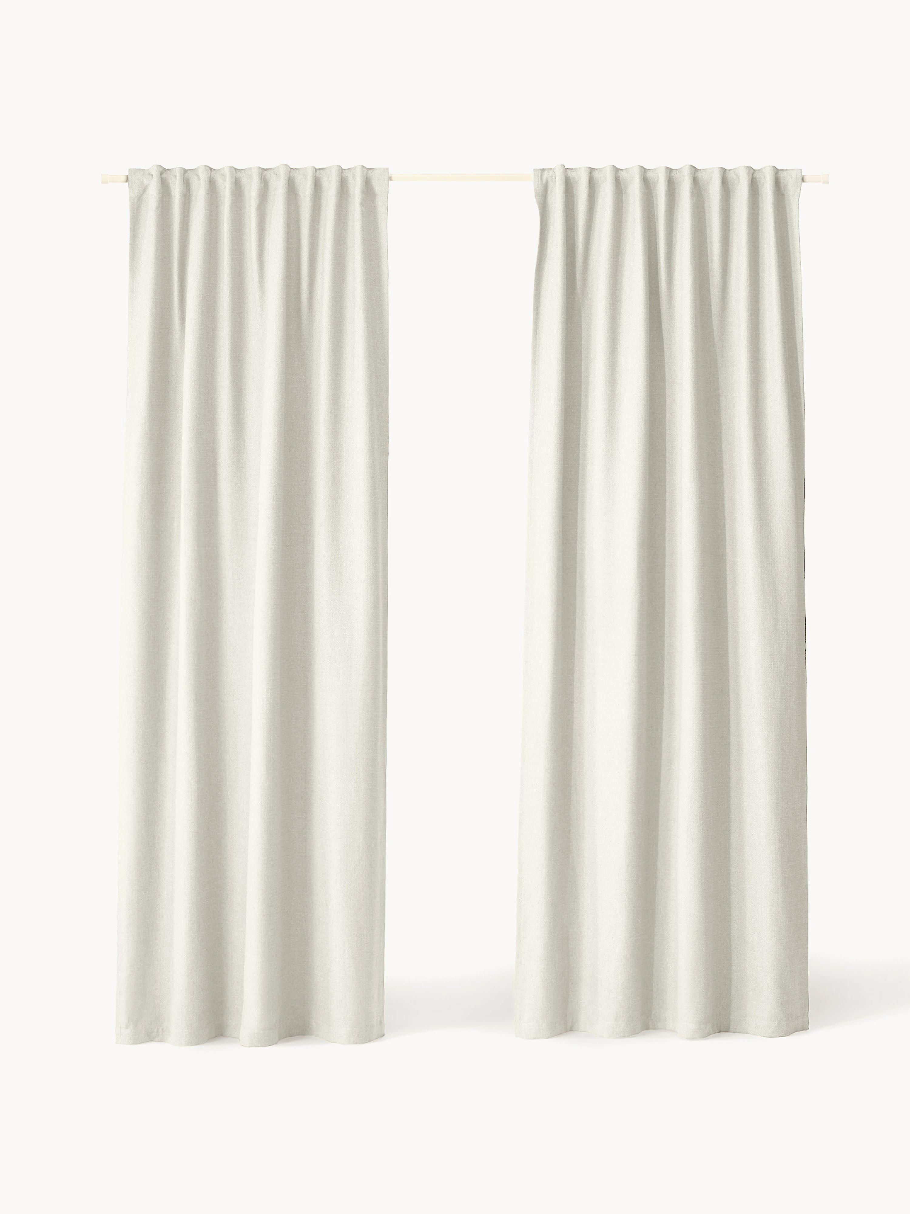 Jensen Opaque Multi-Band Curtains, Set of 2, W 130 cm