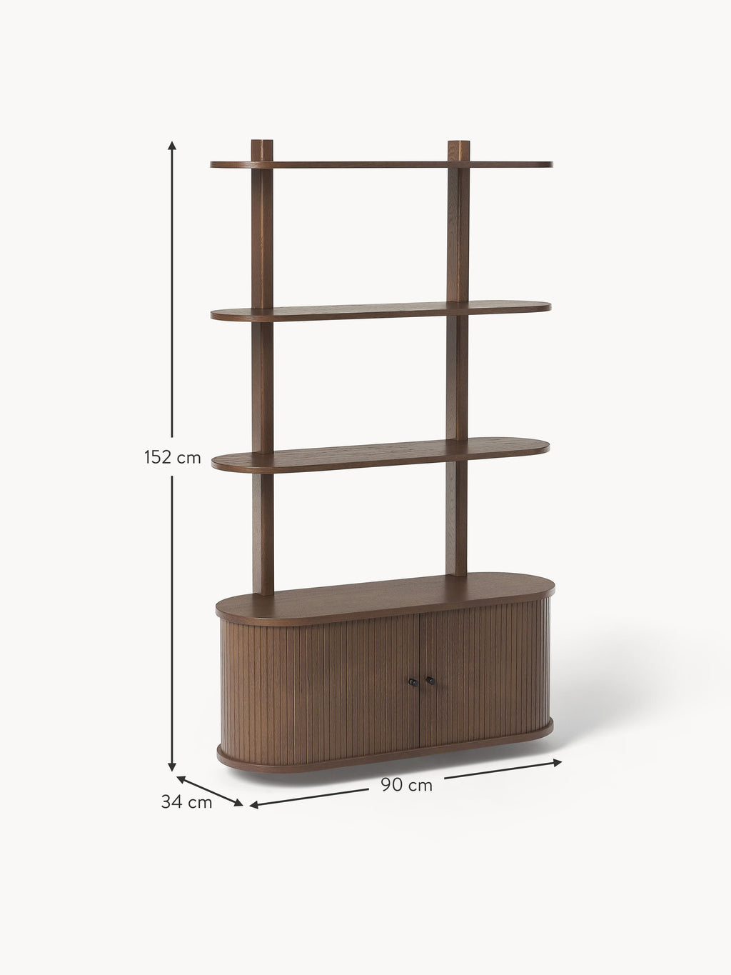 Calary Wall-Mounted Shelf with Fluted Front