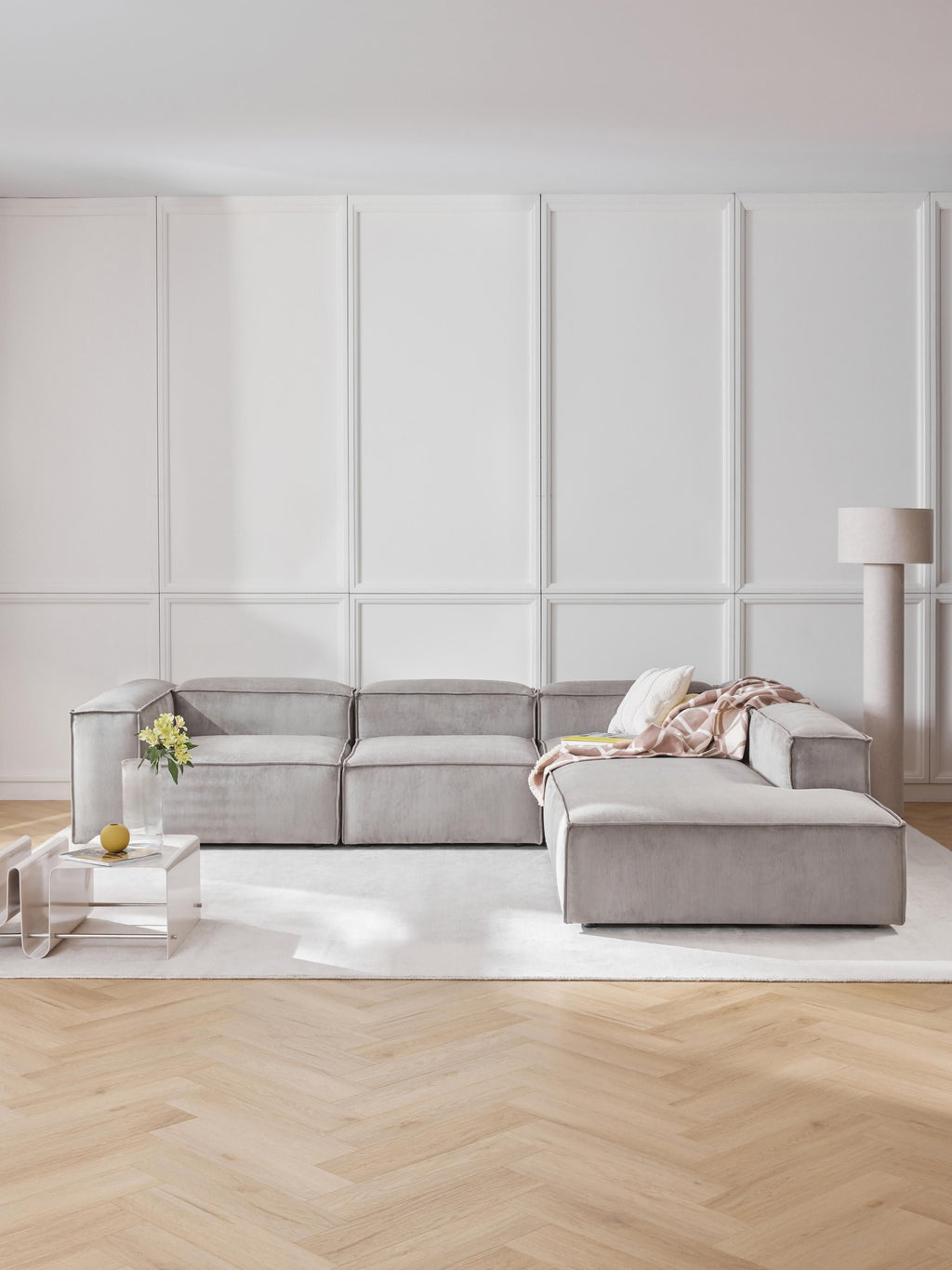 Lennon Corduroy Modular Corner Sofa (4-seater)